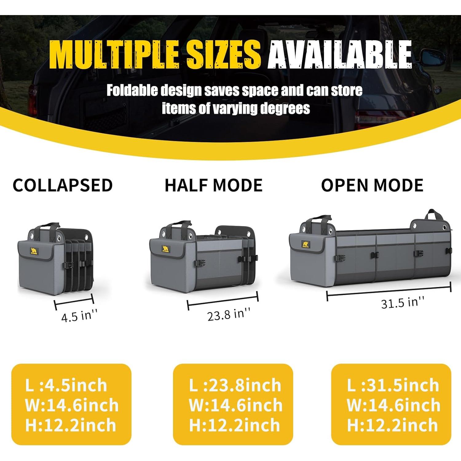 Organizador de Maletero MIKKUPPA con Nevera 100L Plegable Gris