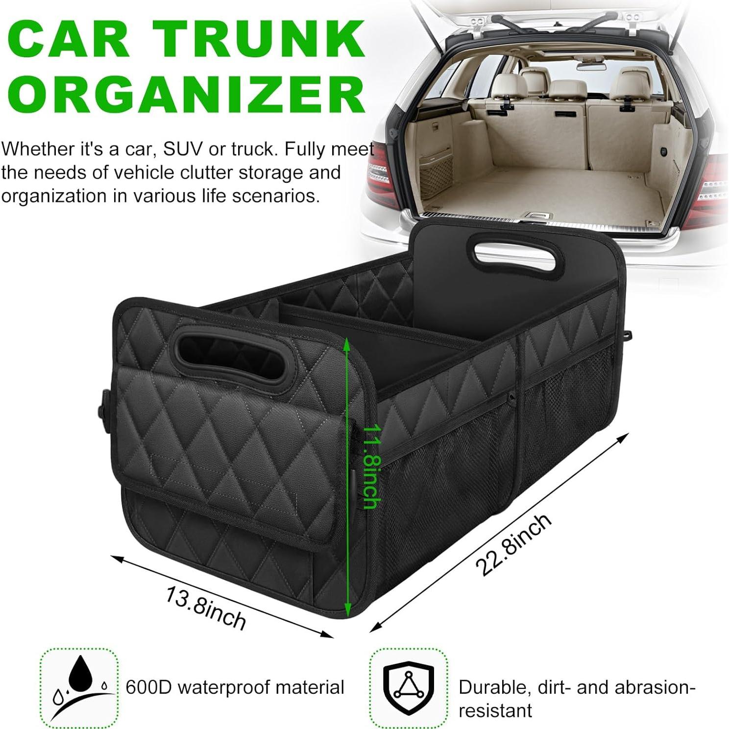 Organizador de Maletero de Coche Sylvil, Tela Oxford, Negro