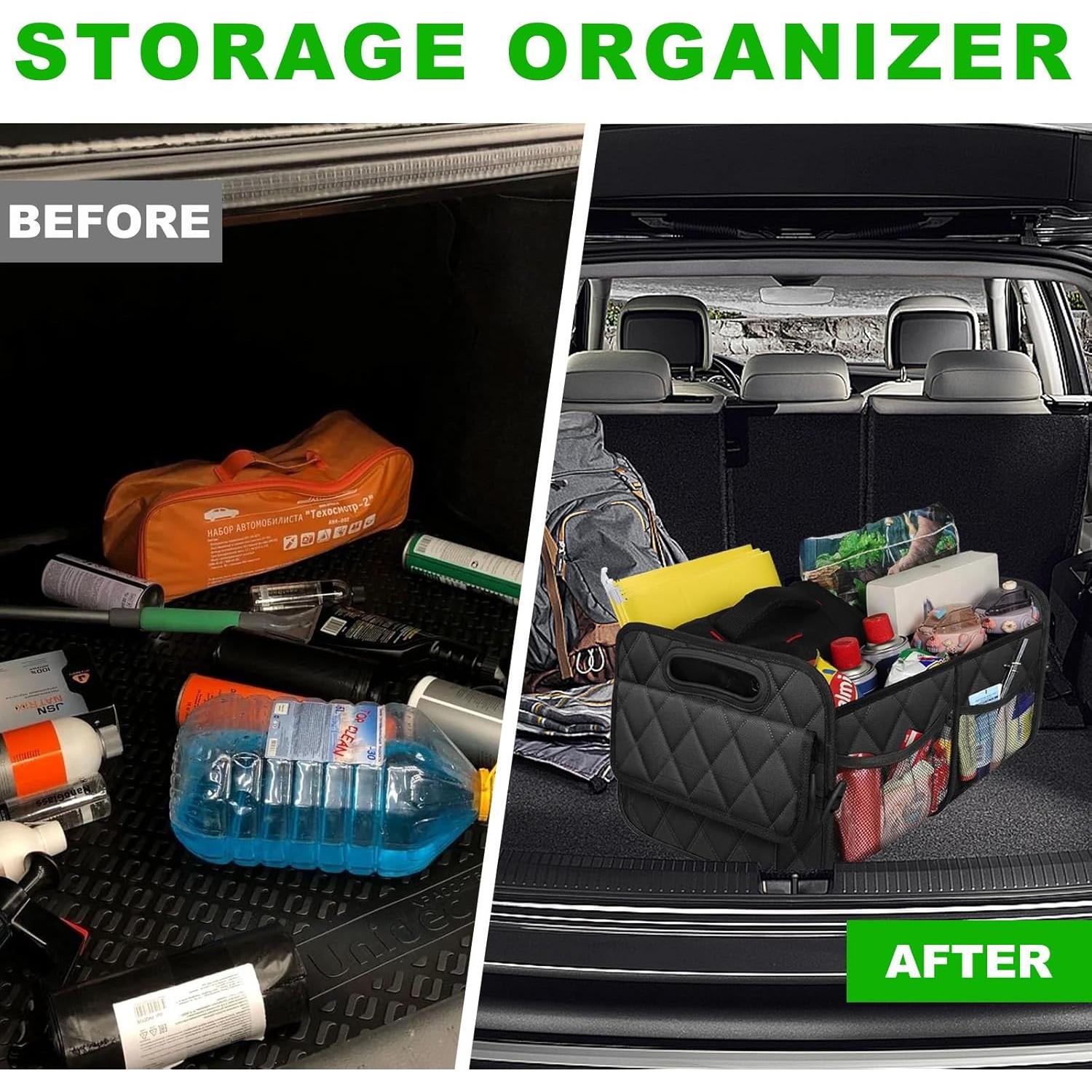 Organizador de Maletero de Coche Sylvil, Tela Oxford, Negro