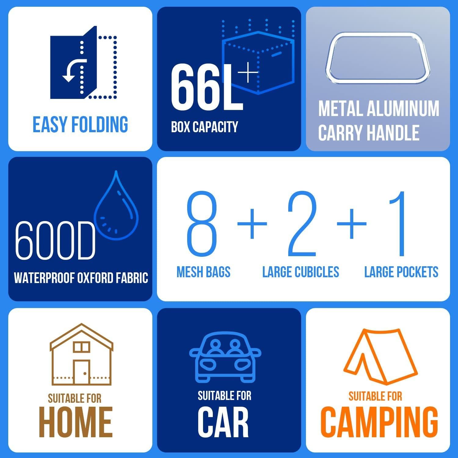 Organizador de Maletero Junsungo Plegable Impermeable 68L
