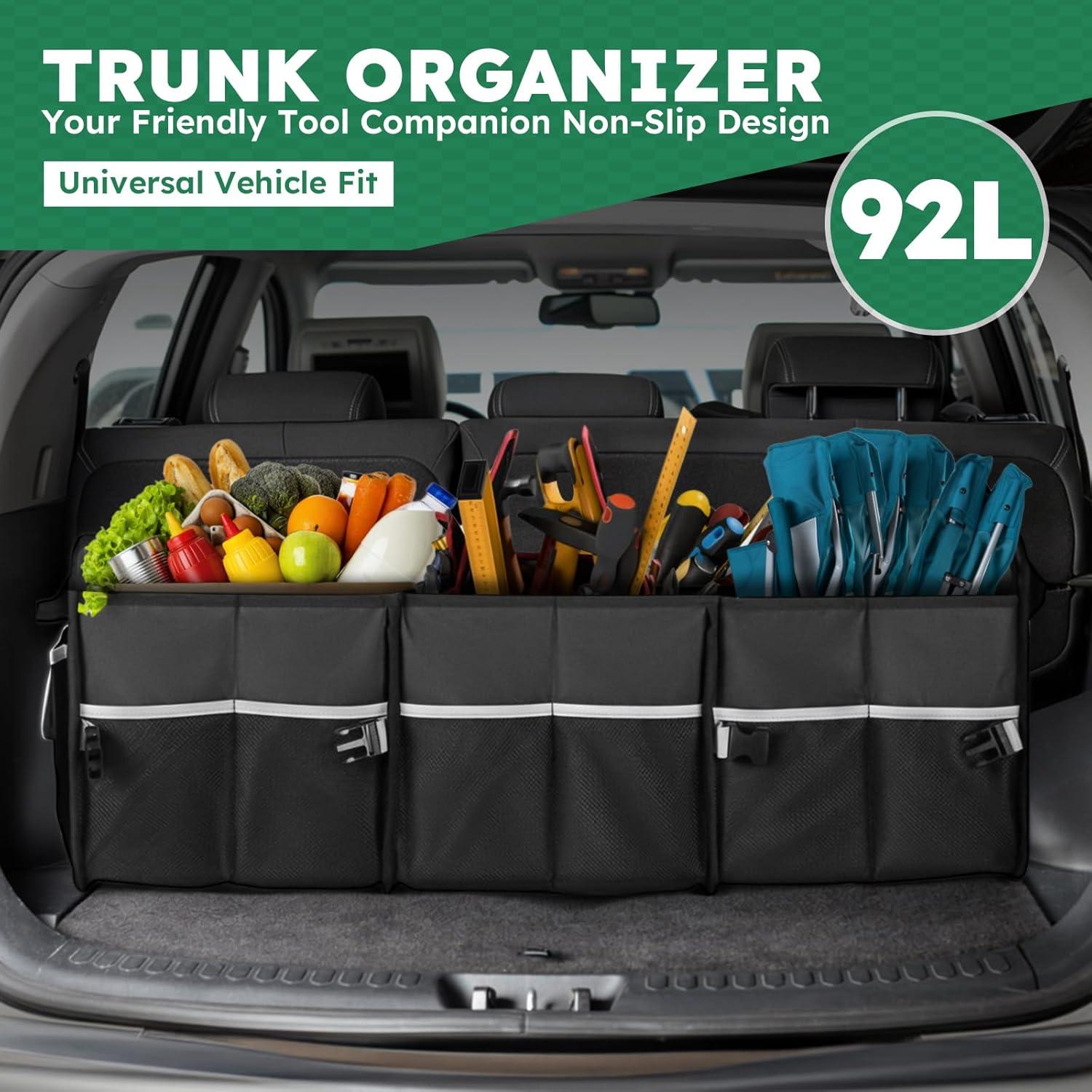 Organizador de Maletero Tonmifr 92L Plegable para SUV y Coche