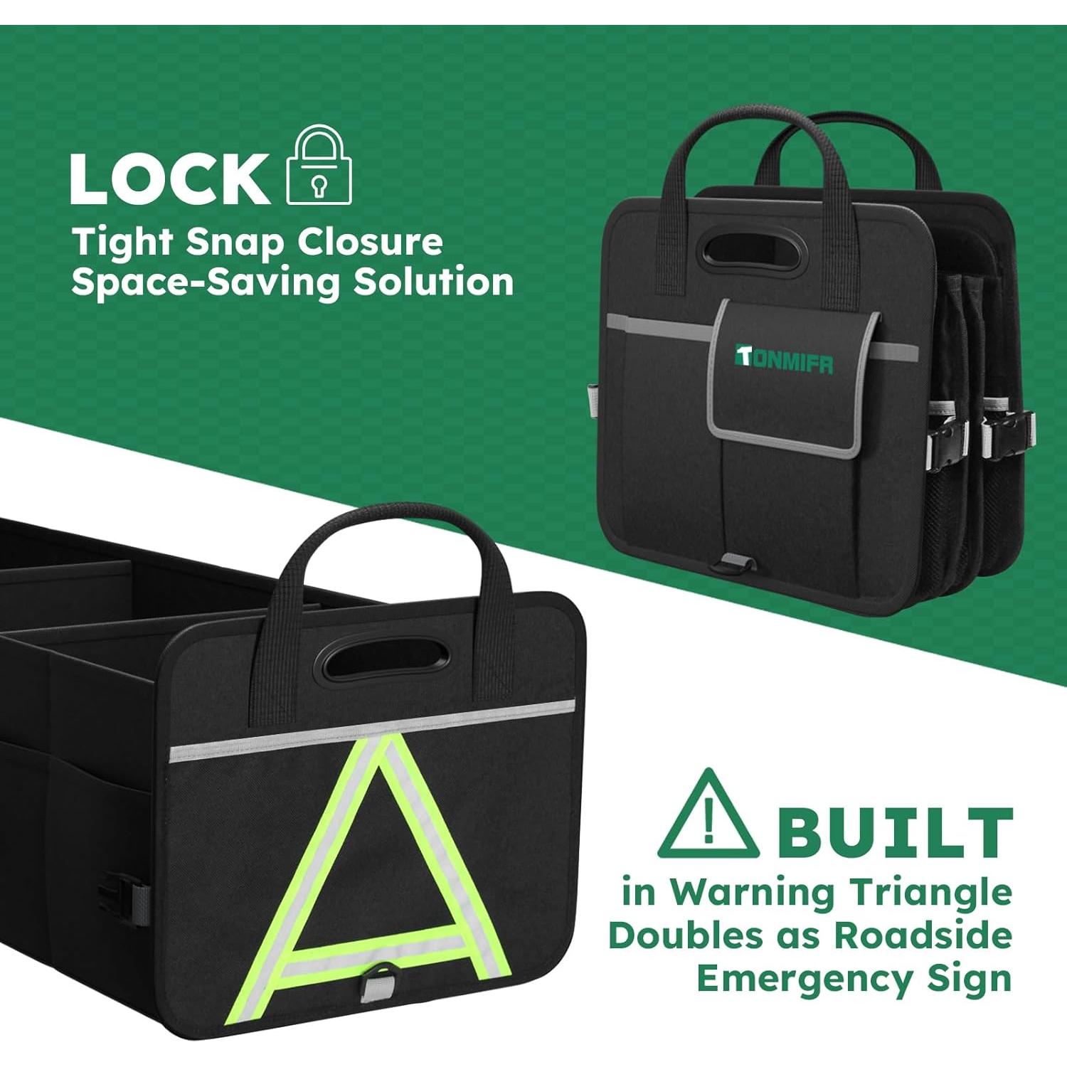 Organizador de Maletero Tonmifr 92L Plegable para SUV y Coche