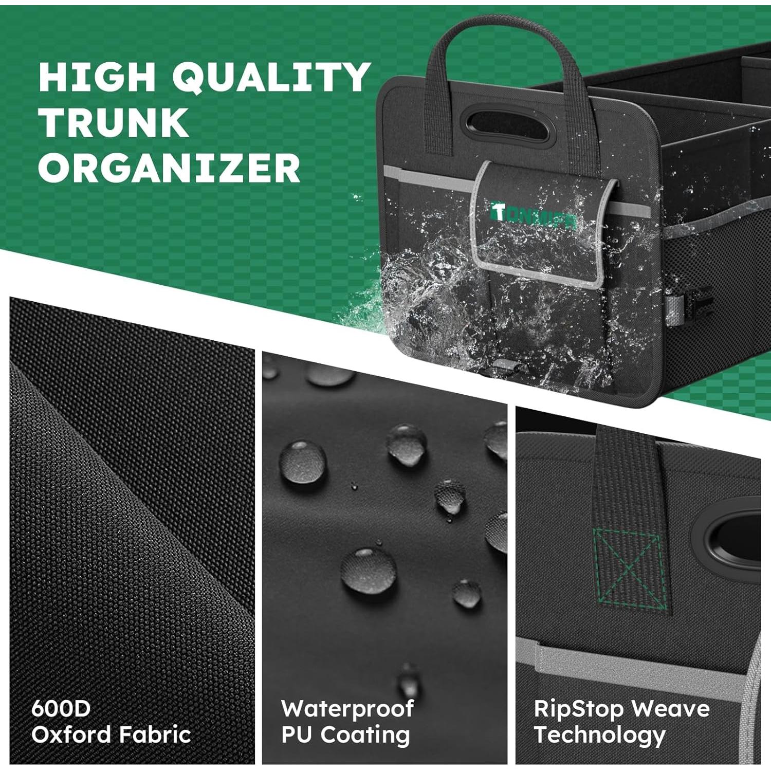 Organizador de Maletero Tonmifr 92L Plegable para SUV y Coche