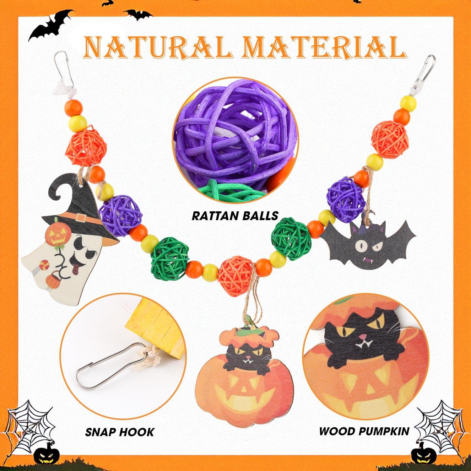 Juguetes de Halloween Abizoo para Conejos y Cobayas - Madera Natural