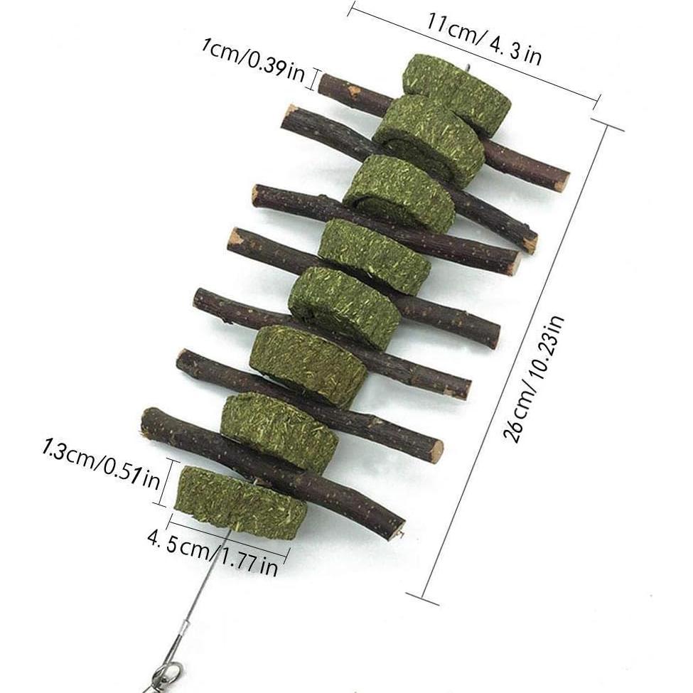 Juguetes de Masticar para Conejos PeSandy - Madera de Manzana y Heno Timothy