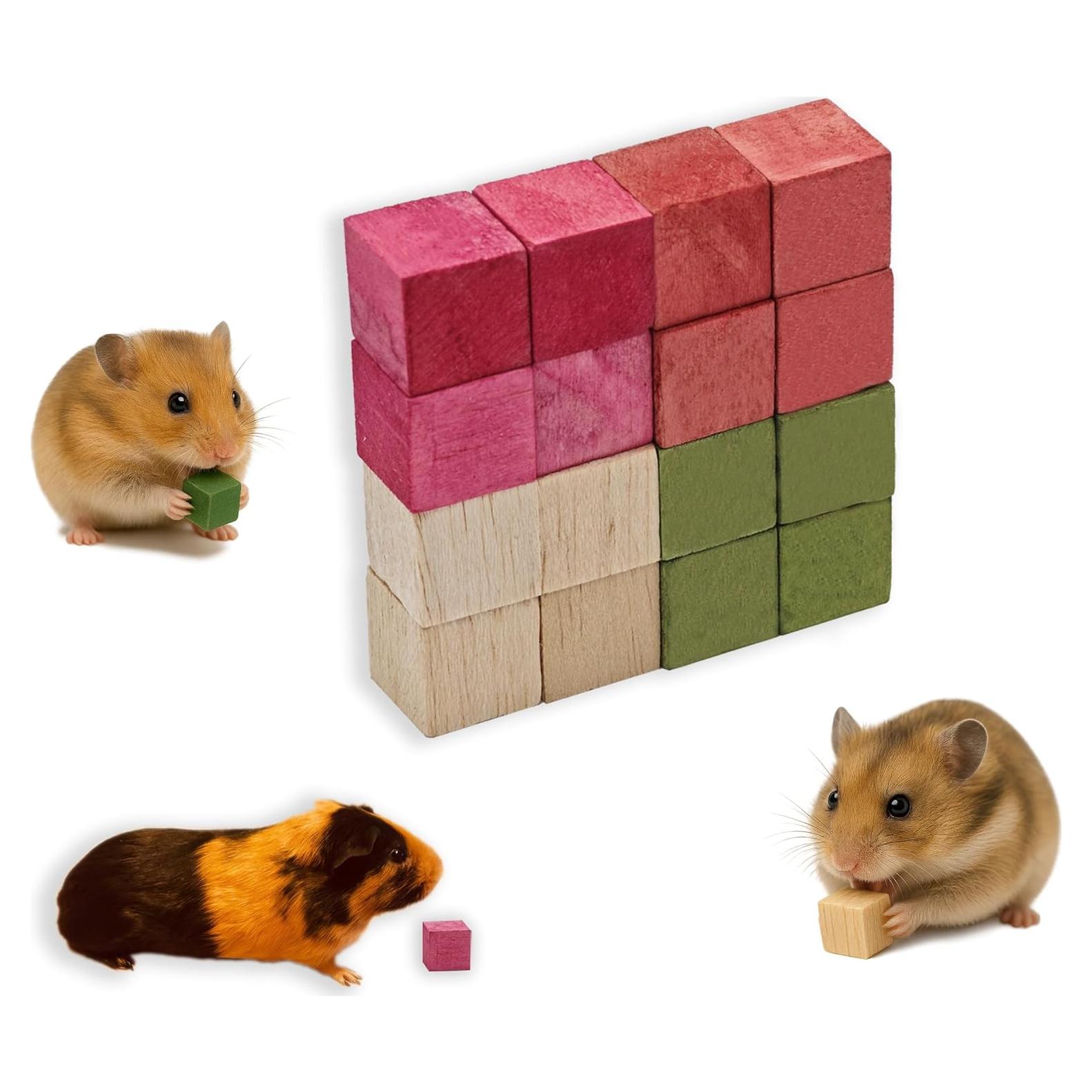 16 Piezas Juguetes Masticables de Madera Balsa para Mascotas