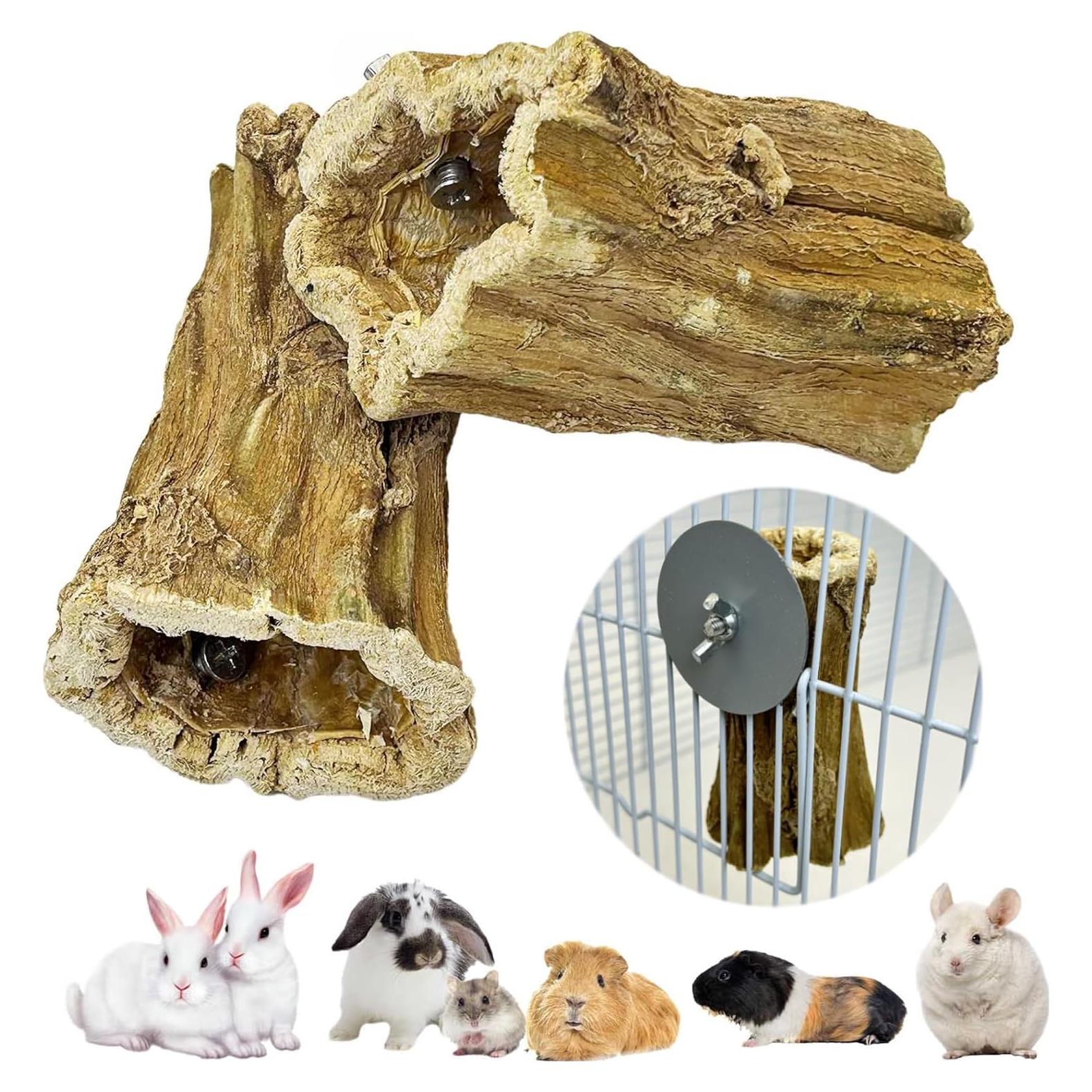 Juguetes de Masticar para Conejos Hamiledyi 2 Pcs Madera Orgánica