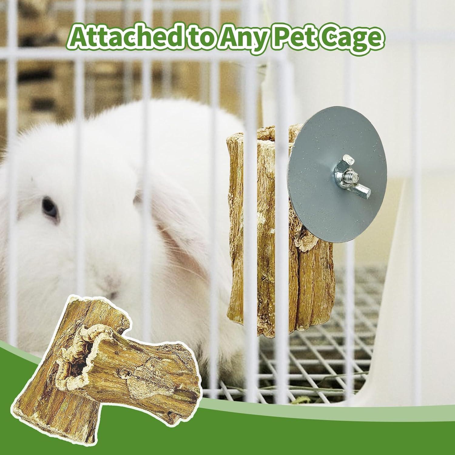 Juguetes de Masticar para Conejos Hamiledyi 2 Pcs Madera Orgánica