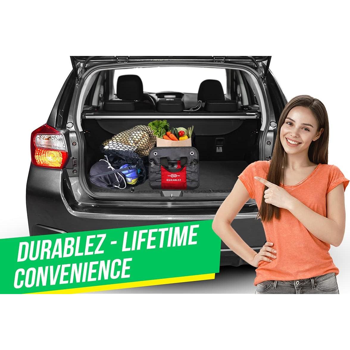 Organizador de Maletero DURABLEZ Rojo Plegable con Red Cubridora