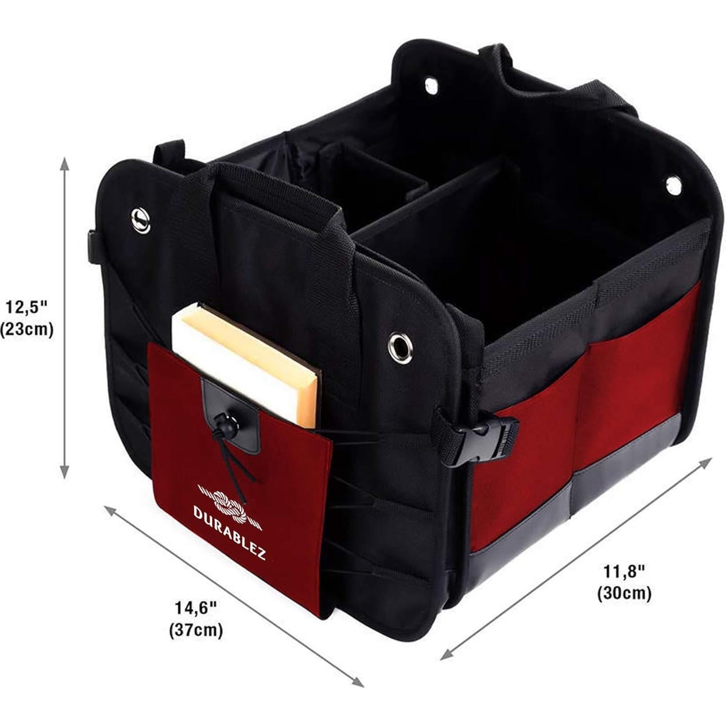 Organizador de Maletero DURABLEZ Rojo Plegable con Red Cubridora
