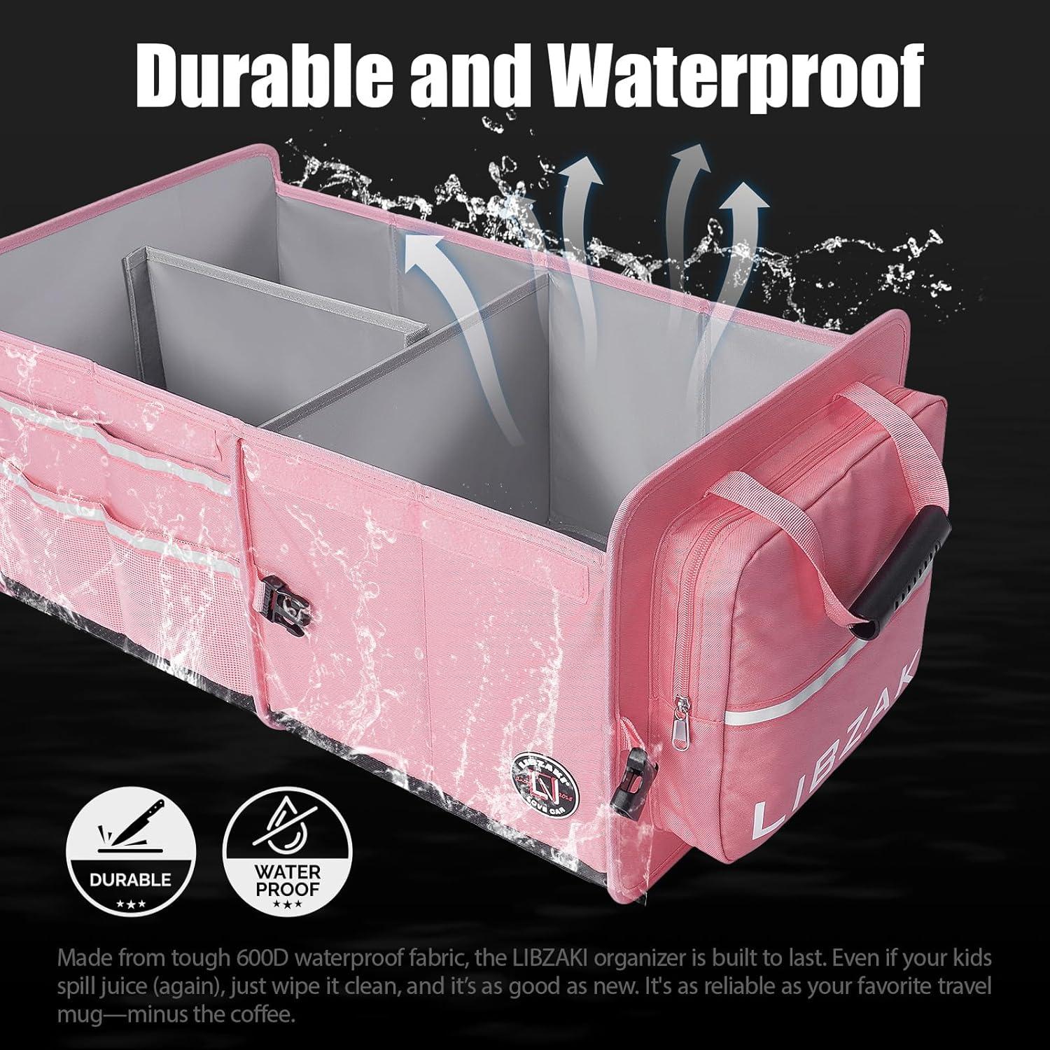 Organizador de Maletero LIBZAKI Plegable Rosa 63L/32L