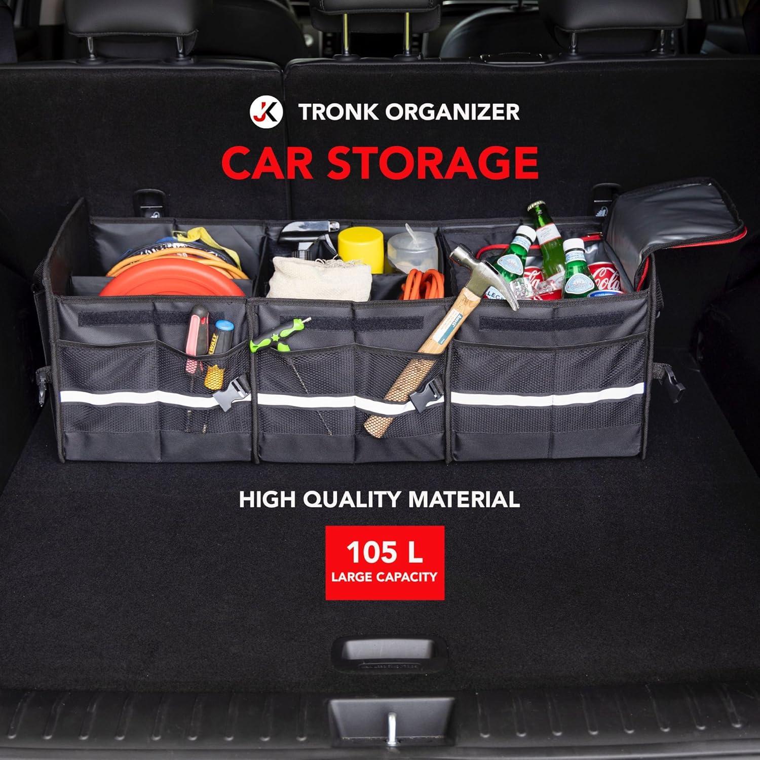 Organizador de Maletero J&K Plegable 105L con Bolsa Térmica