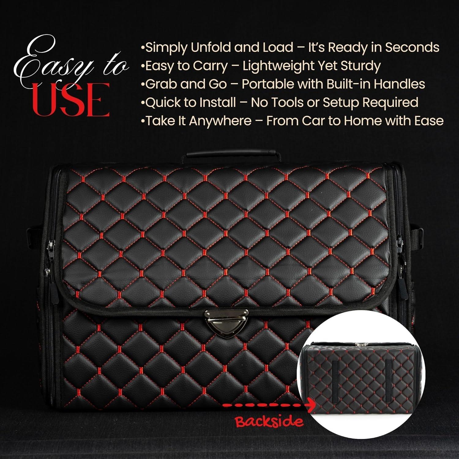 Organizador de Maletero Plegable de Cuero The Mask El Turko - Rojo-Negro