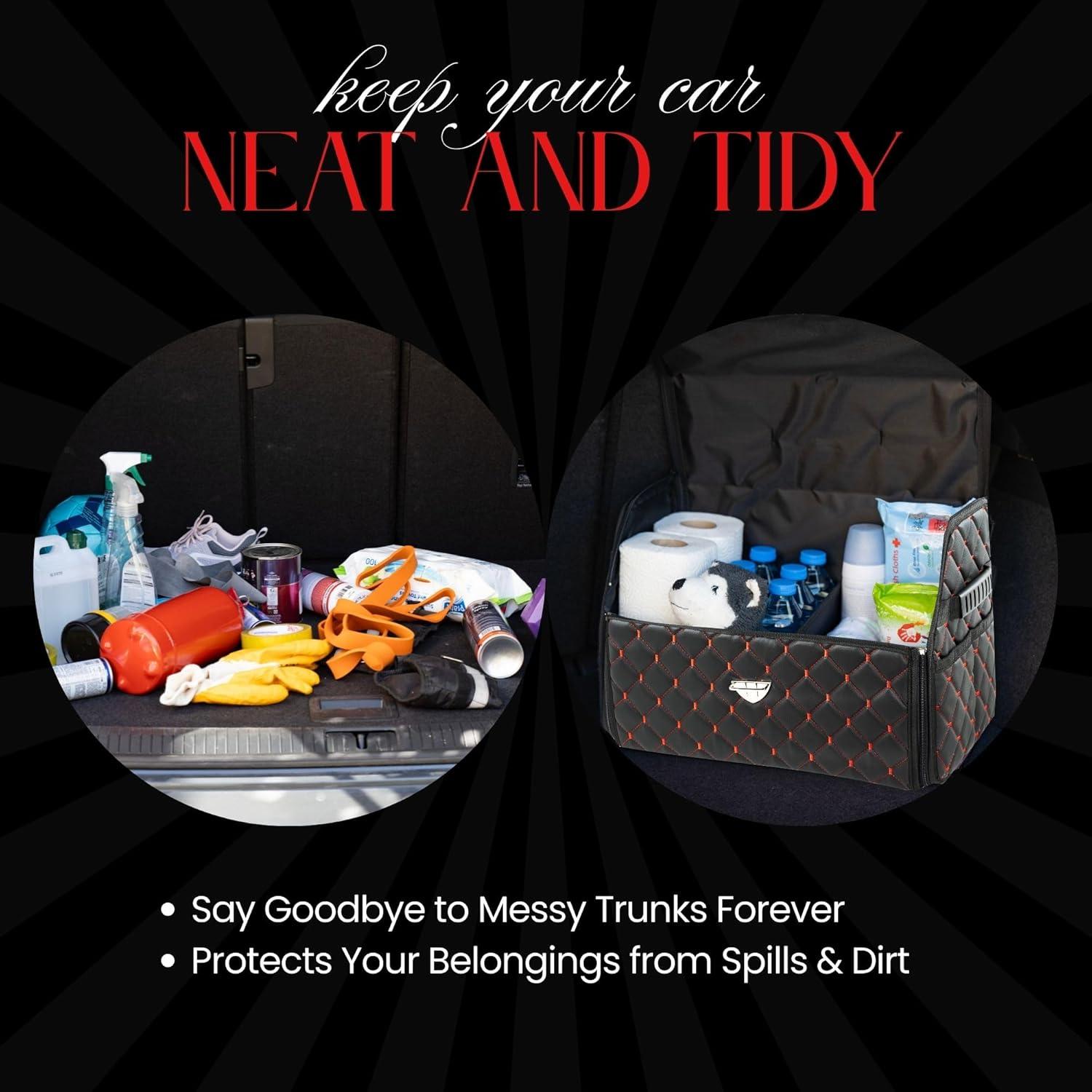 Organizador de Maletero Plegable de Cuero The Mask El Turko - Rojo-Negro