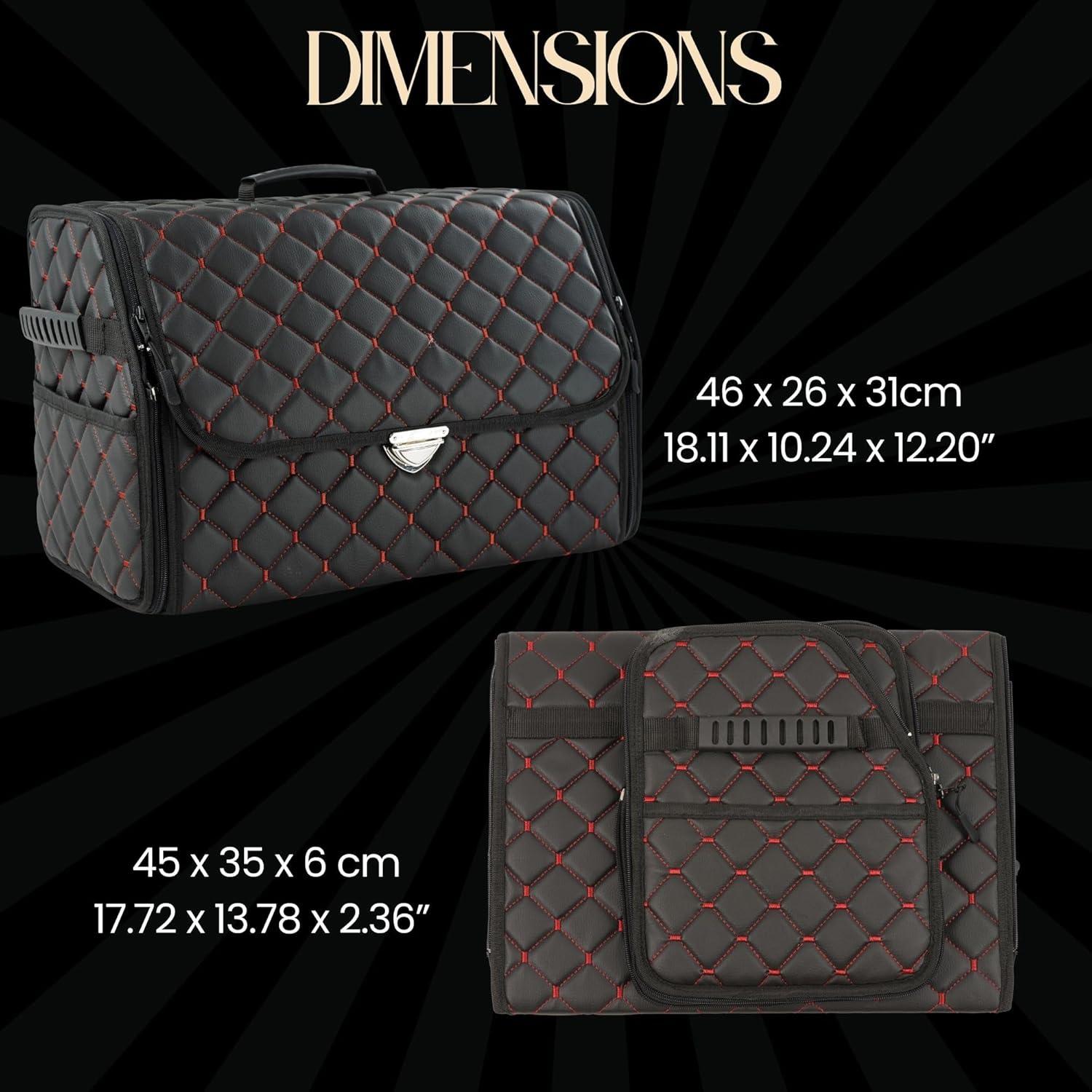 Organizador de Maletero Plegable de Cuero The Mask El Turko - Rojo-Negro