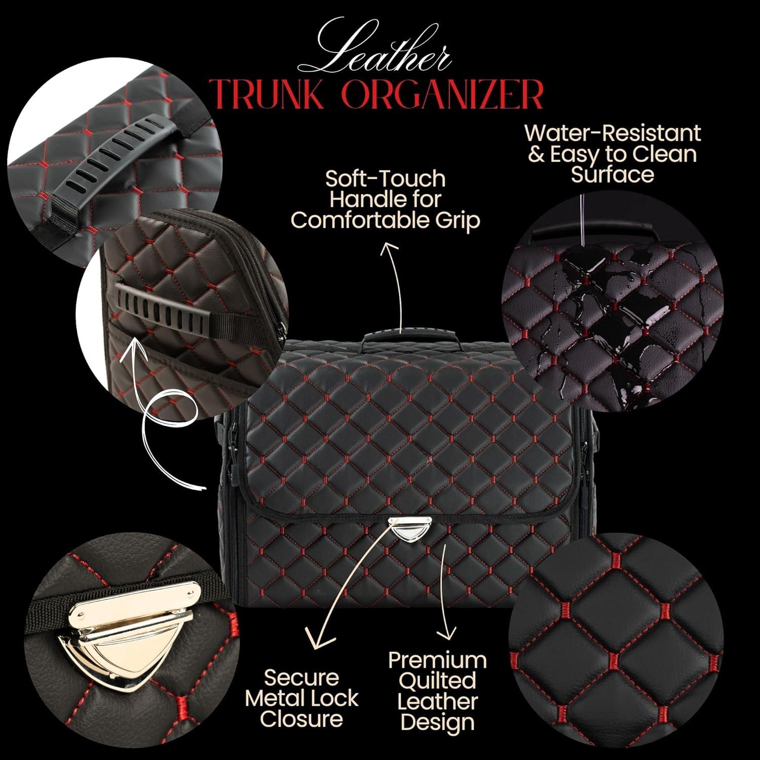 Organizador de Maletero Plegable de Cuero The Mask El Turko - Rojo-Negro