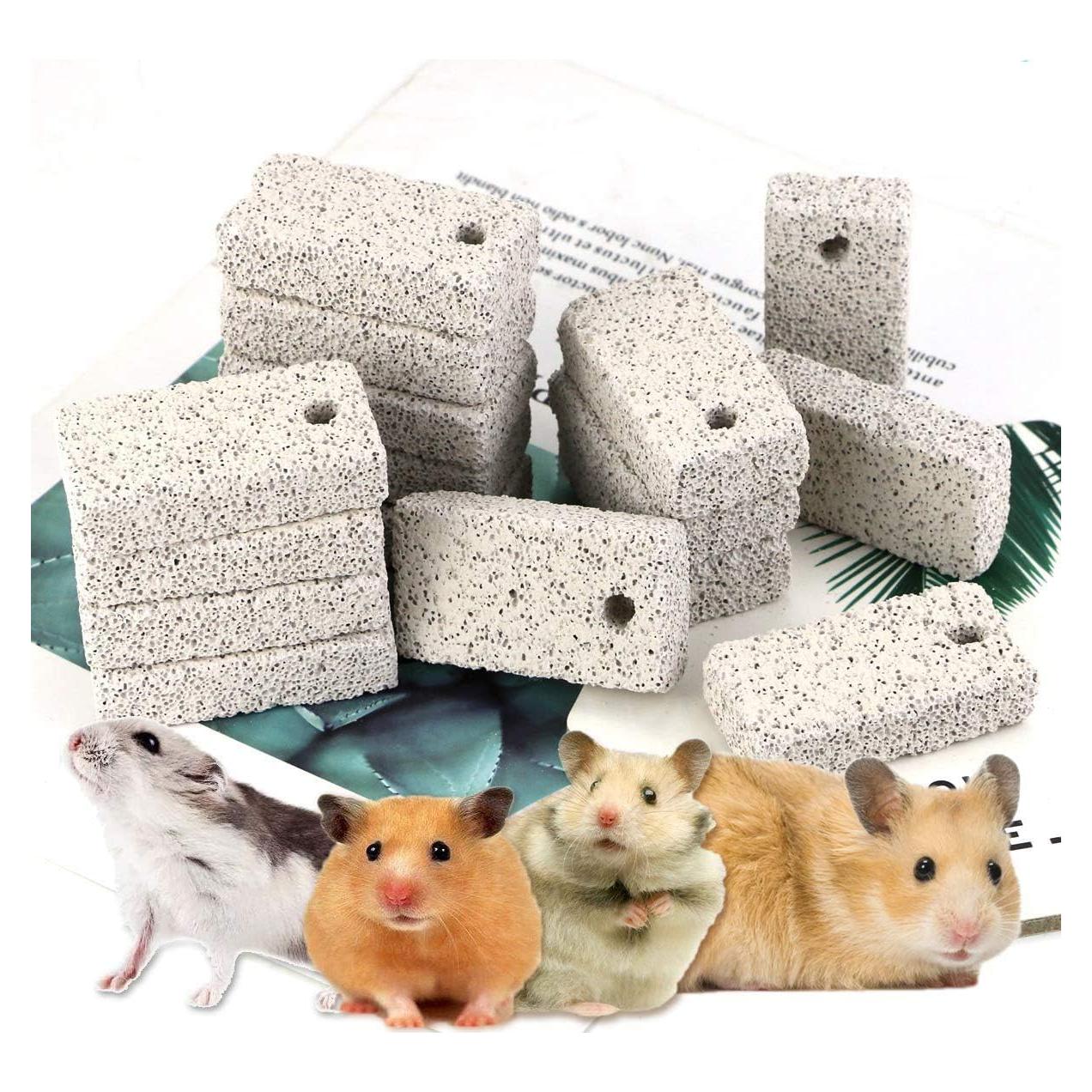 20 Juguetes de Masticar para Hámsters Newbested - Piedra de Lava