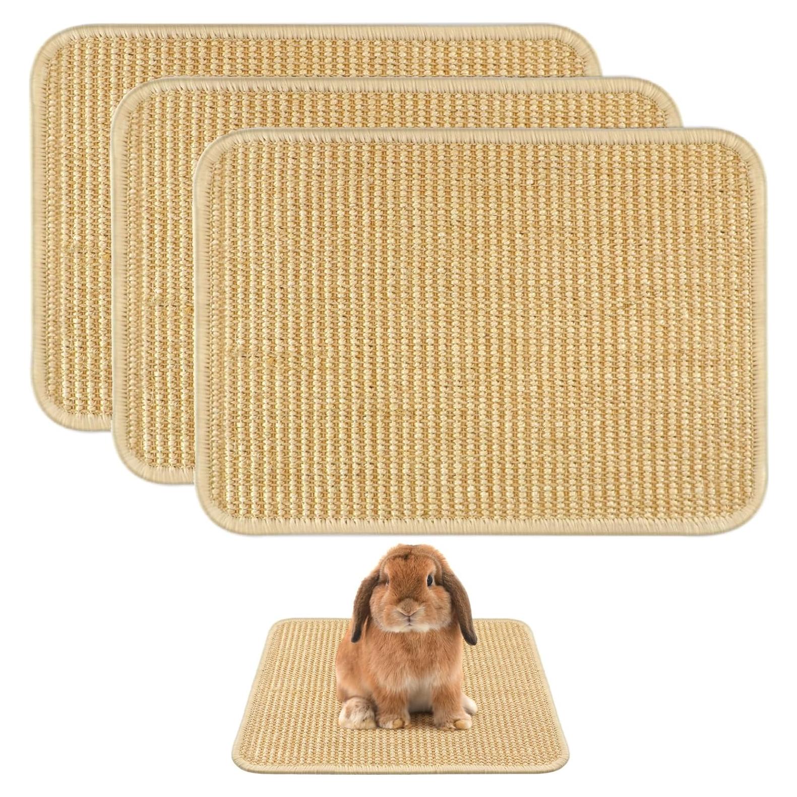 Paquete de 3 Alfombrillas de Sisal Natural Tierecare 39.9x30 cm