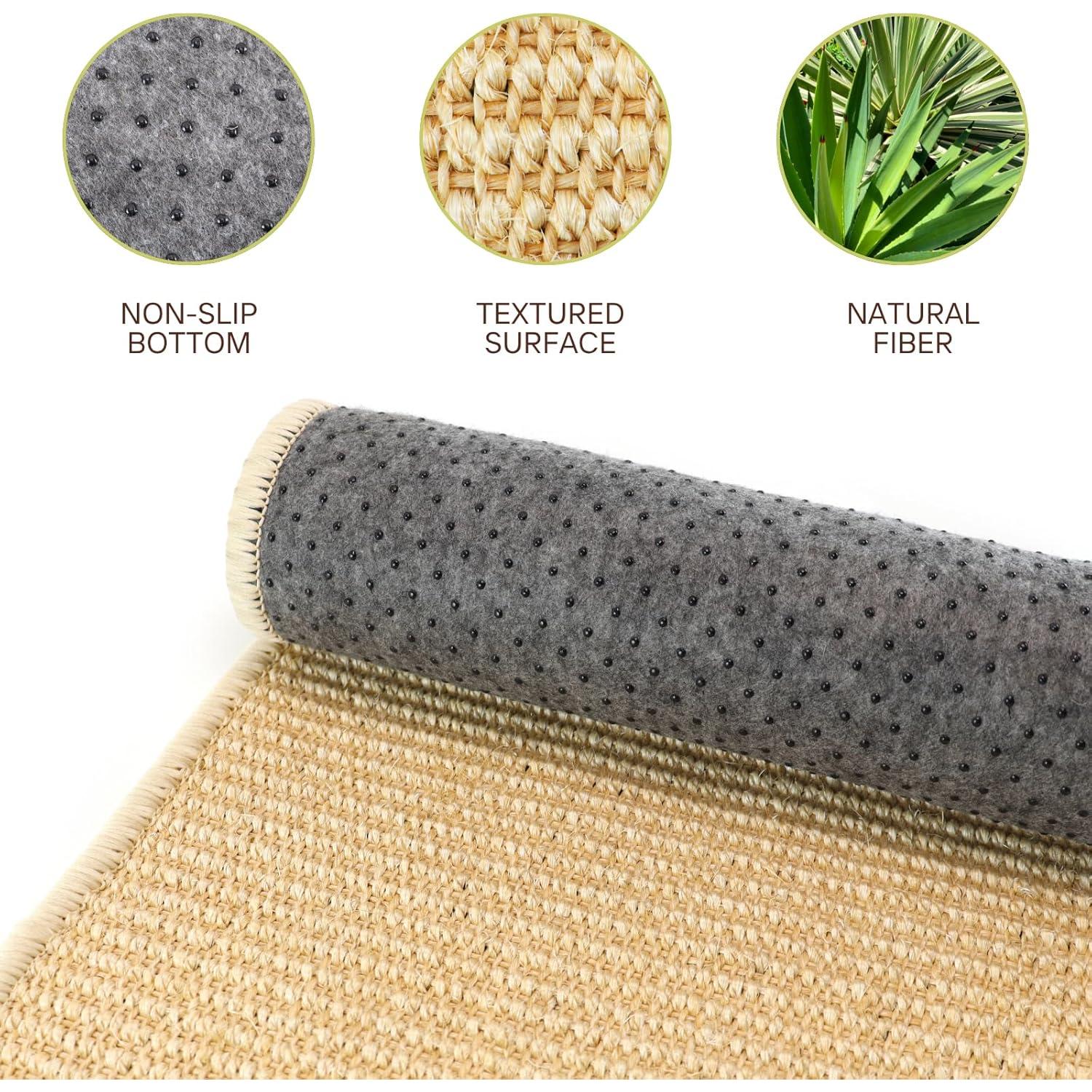 Paquete de 3 Alfombrillas de Sisal Natural Tierecare 39.9x30 cm