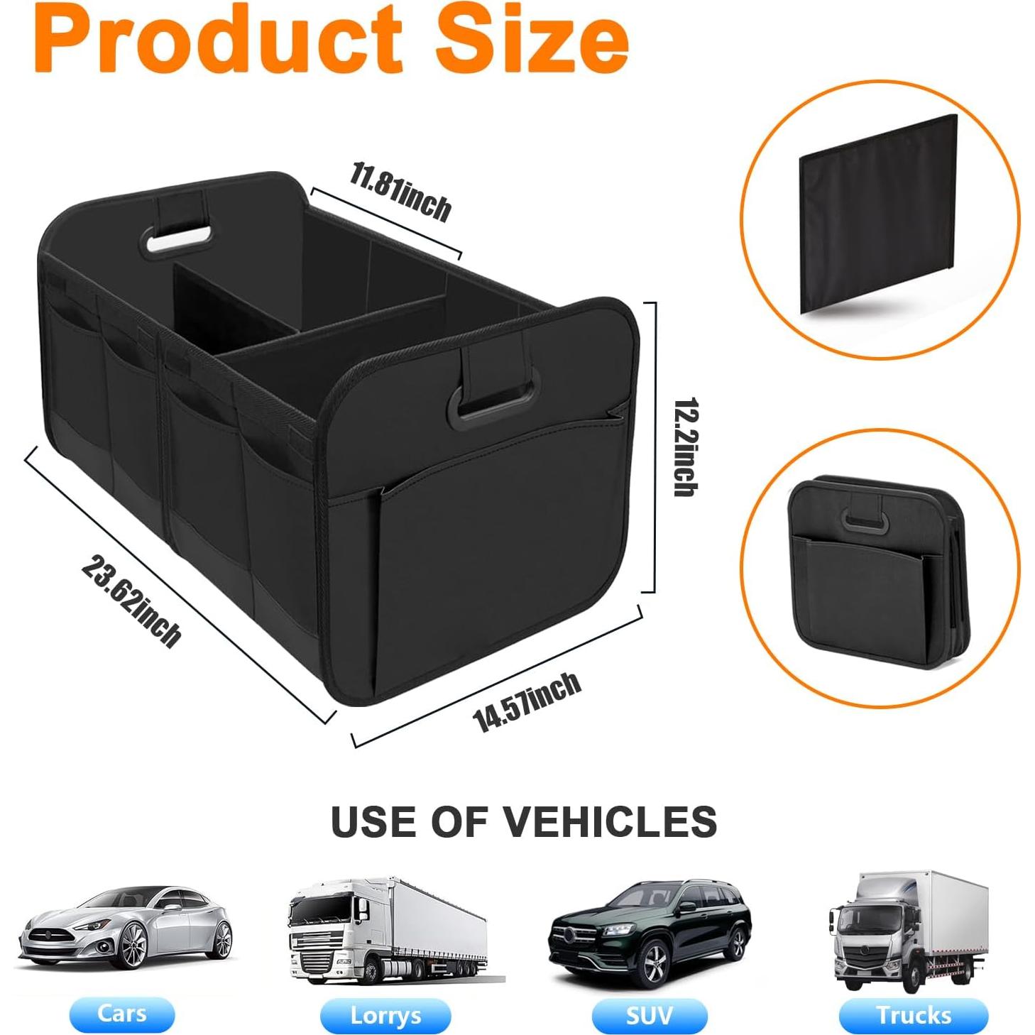 Organizador de Maletero de Coche Ziciner Plegable 61x38x30.5cm