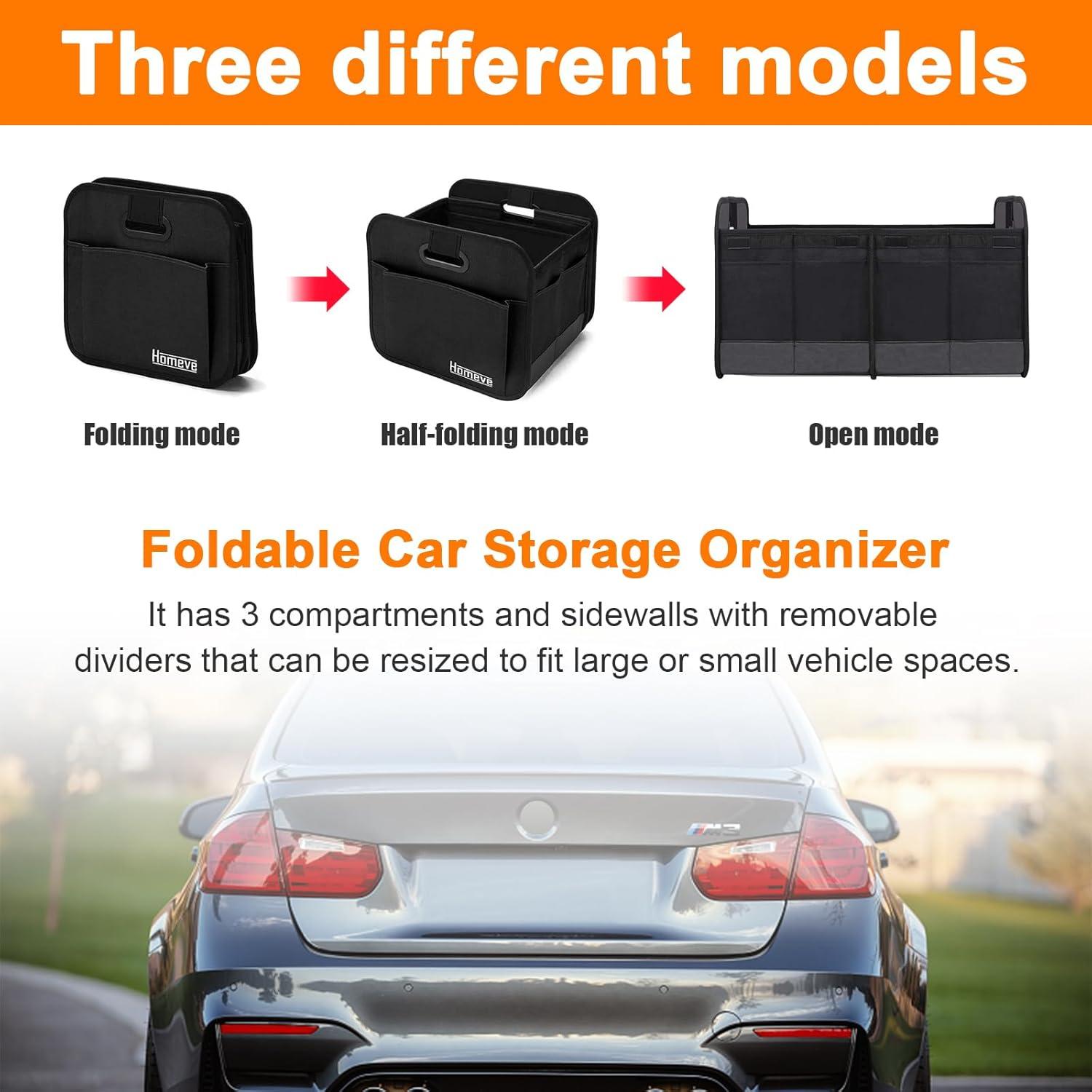 Organizador de Maletero de Coche Ziciner Plegable 61x38x30.5cm