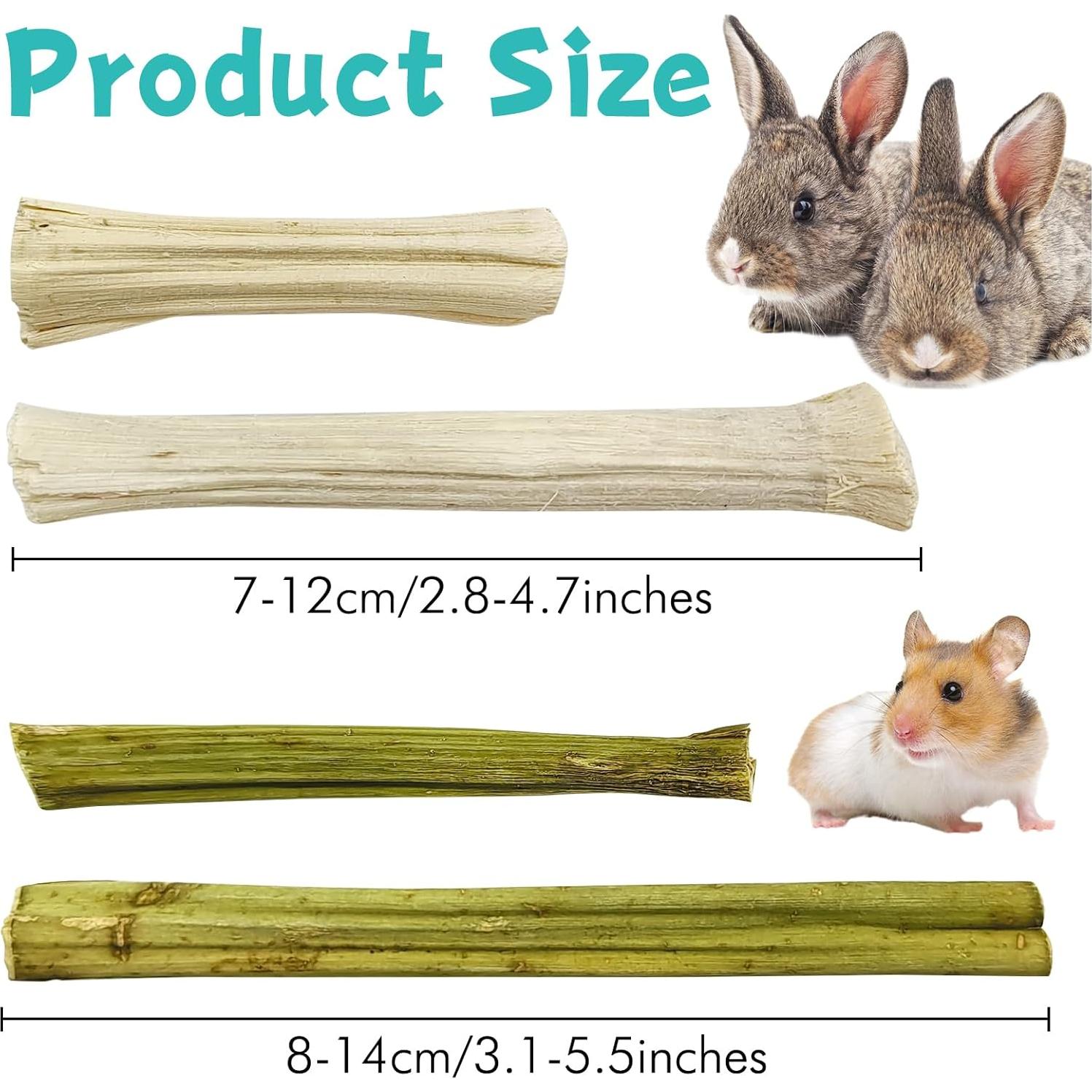 Palitos de Masticar para Conejos Tfwadmx - 50 Pcs Naturales