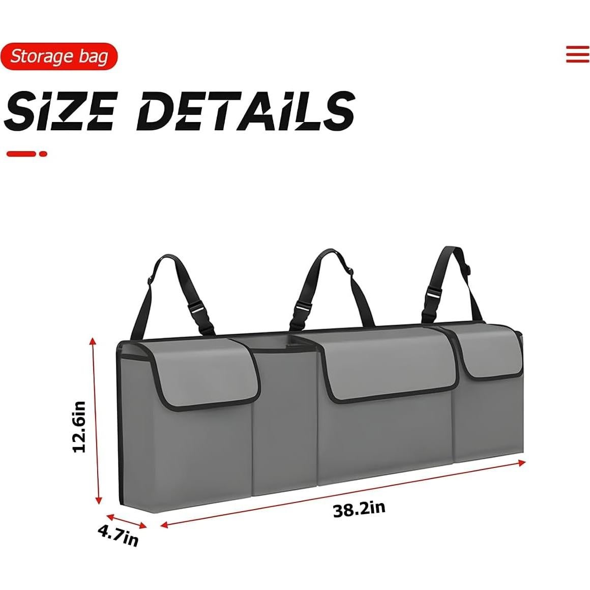 BELOMI Organizador de Maletero de Auto Plegable Impermeable 90x25cm