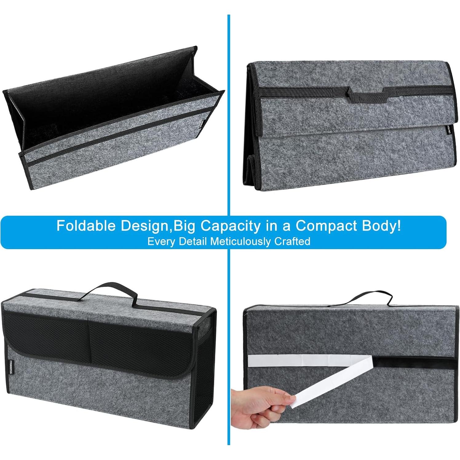 Organizador de Maletero de Coche OEMASSIVE Plegable 50.8x25.4 cm Gris