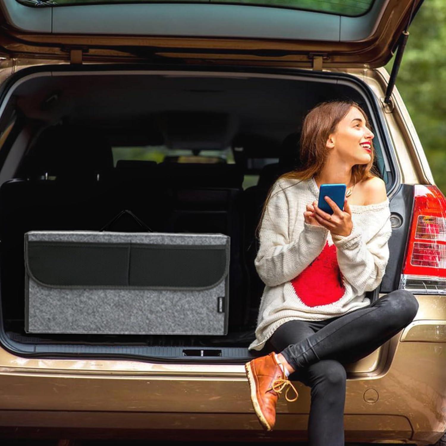 Organizador de Maletero de Coche OEMASSIVE Plegable 50.8x25.4 cm Gris