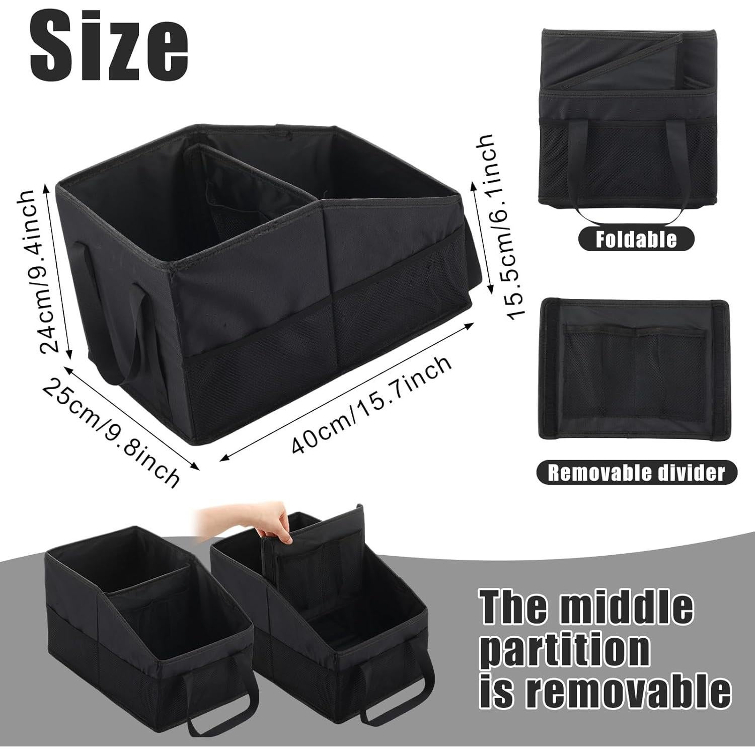 Organizador de Asiento para Automóvil Honeydak Negro Plegable