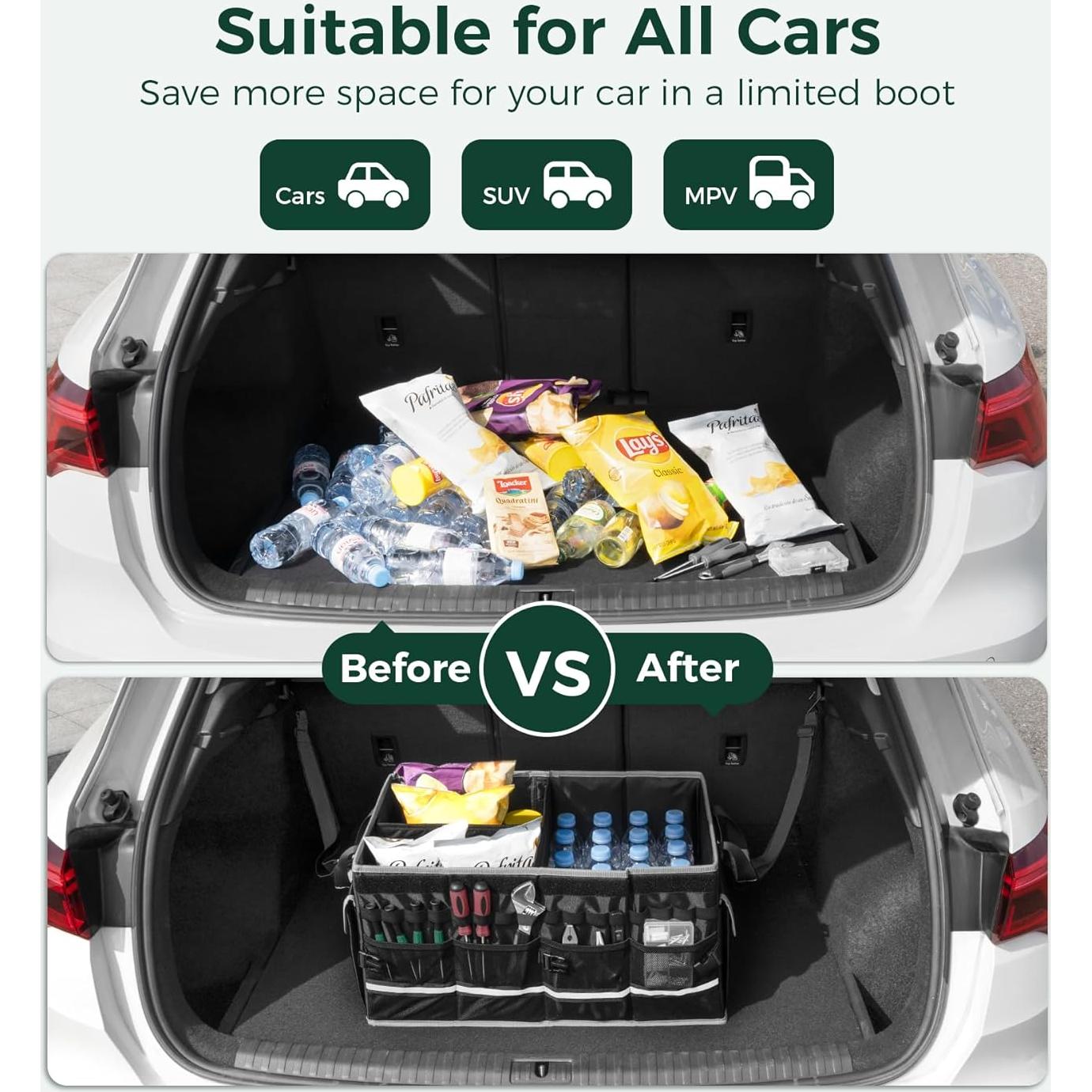 Organizador de Maletero WELKIN 60L Plegable Impermeable Negro