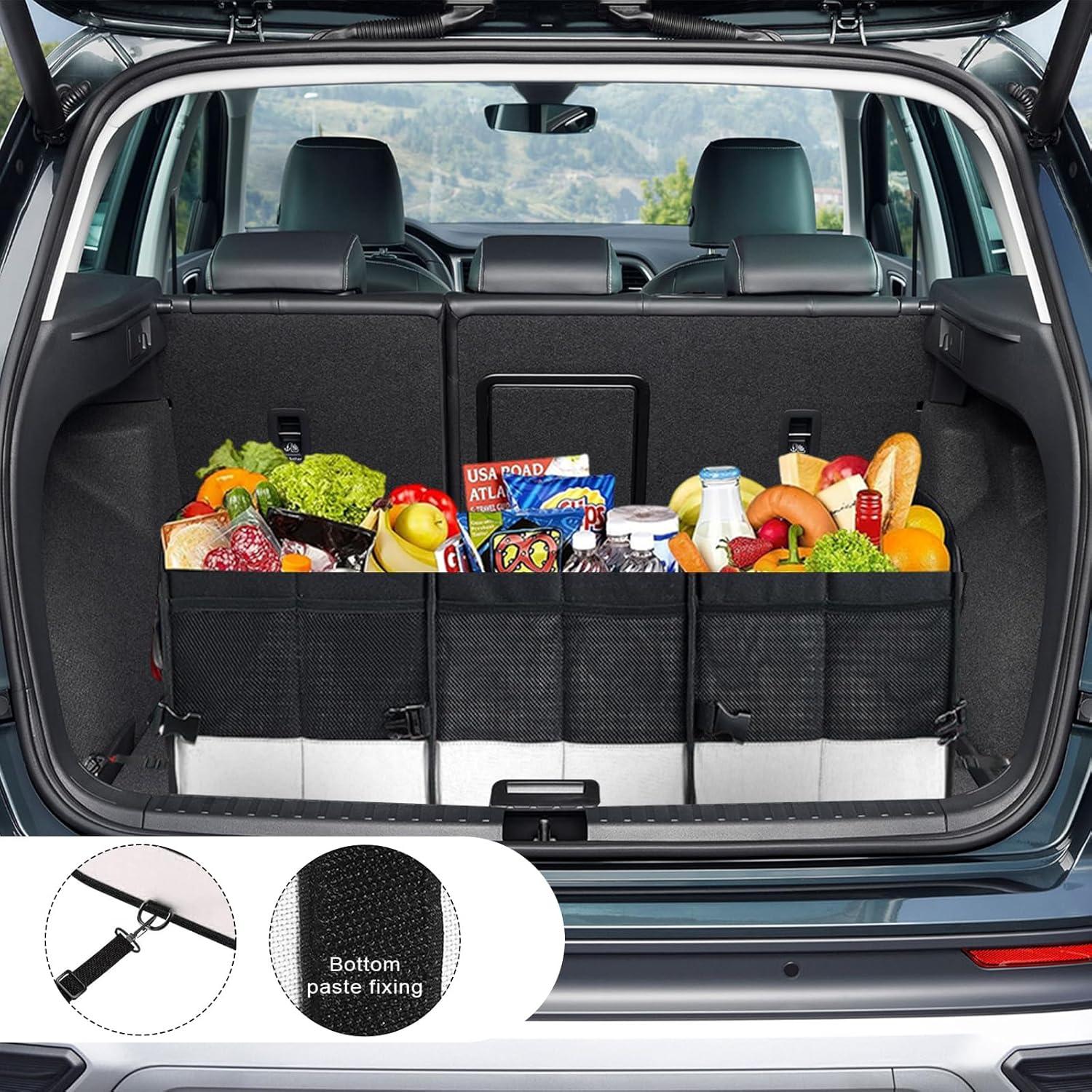 Organizador de Maletero ZNDAW Plegable 90x35x30 cm Negro y Gris