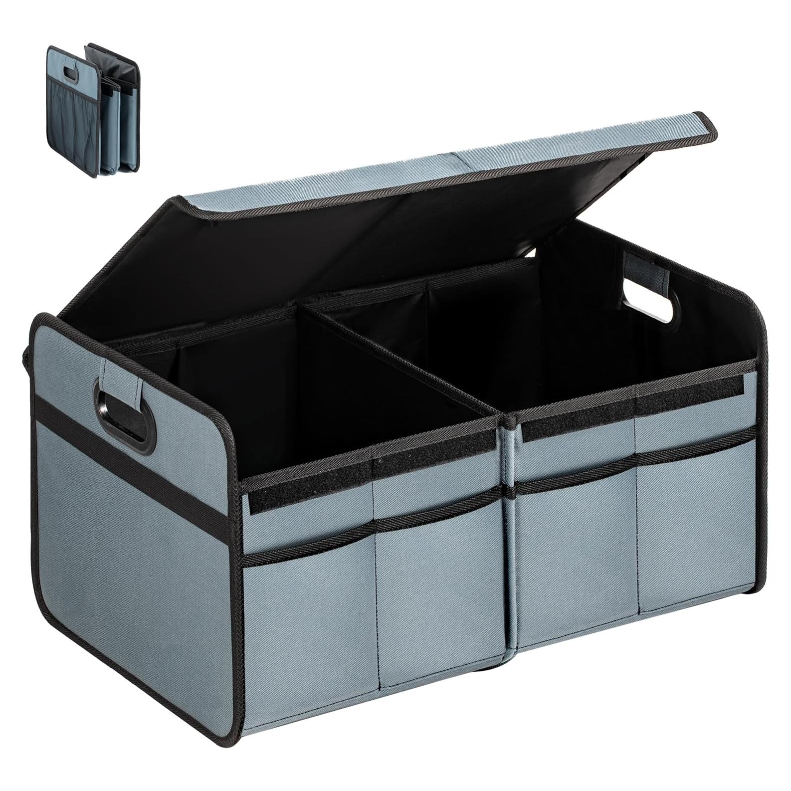 Organizador de Maletero YSSOA 2 Compartimentos Tapa Verde-Gris