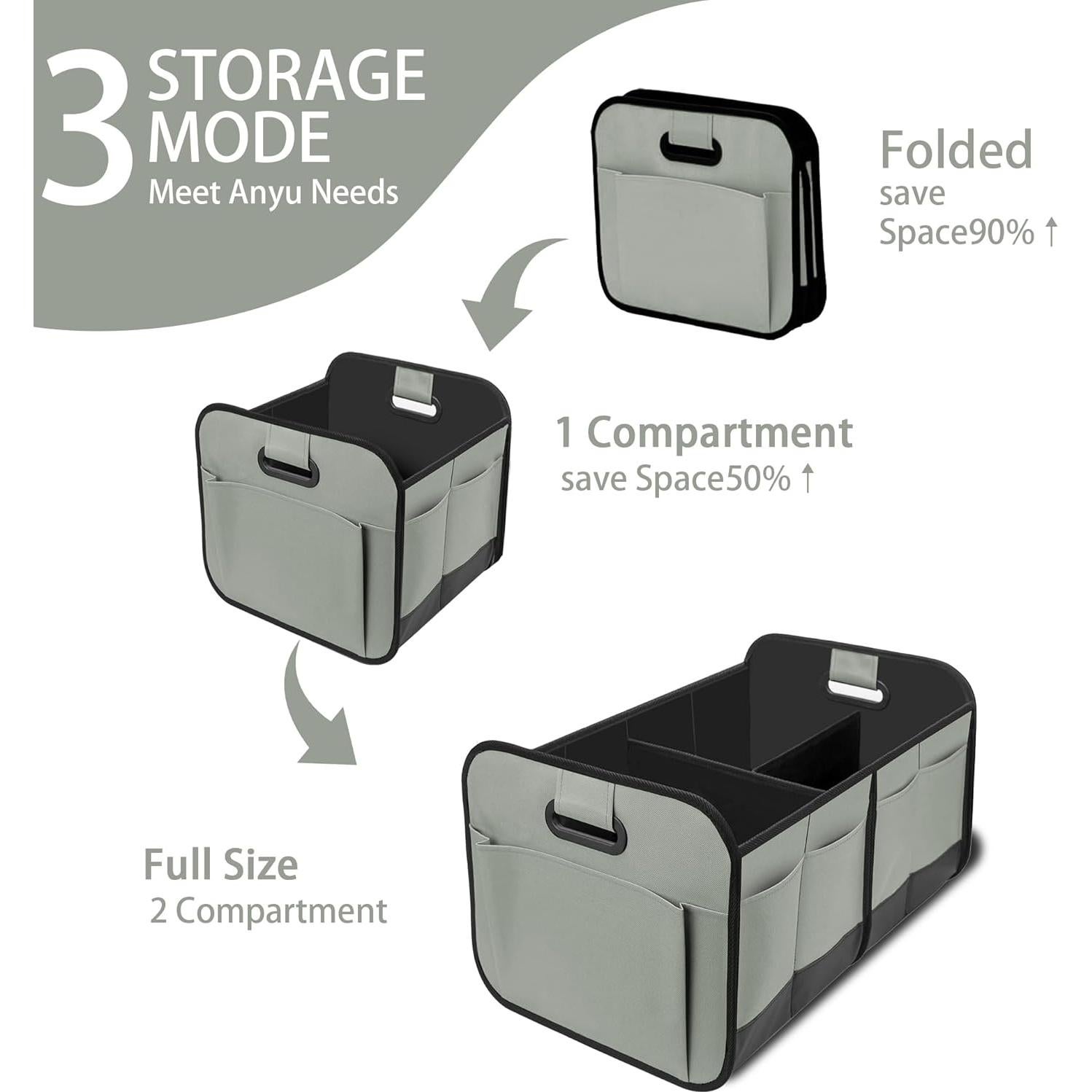 Organizador de Maletero VOCAON 70L Impermeable Plegable Gris