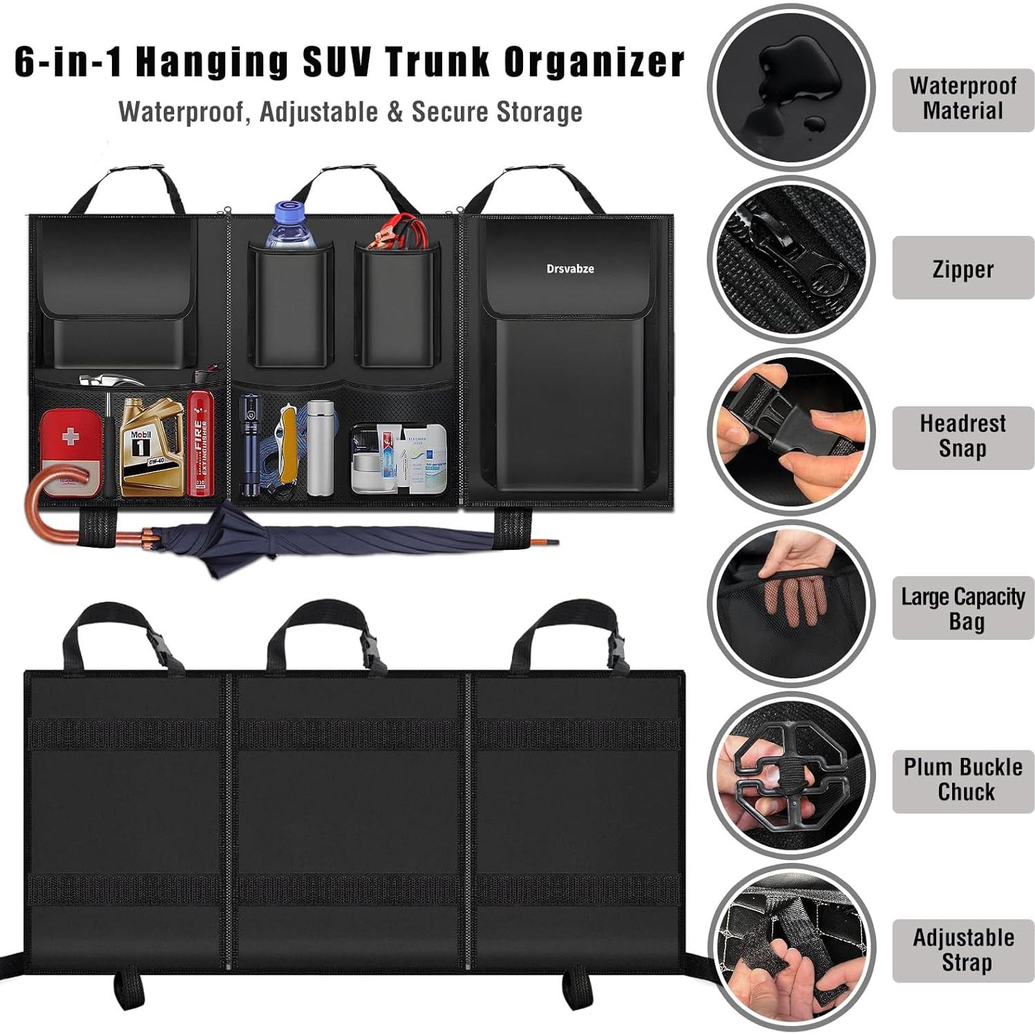 Organizador de Maletero Desmontable Drsvabze 3 Zonas Impermeable