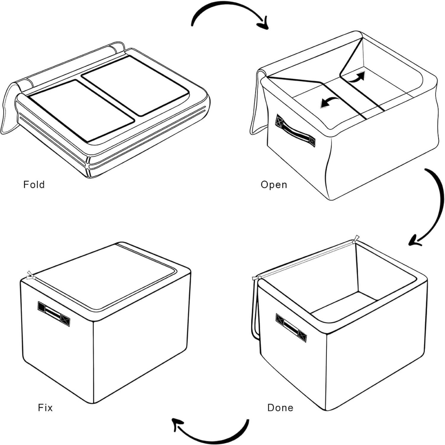Cajas de Almacenamiento Plegables YLYNIU con Tapa Cremallera - Telaraña Roja