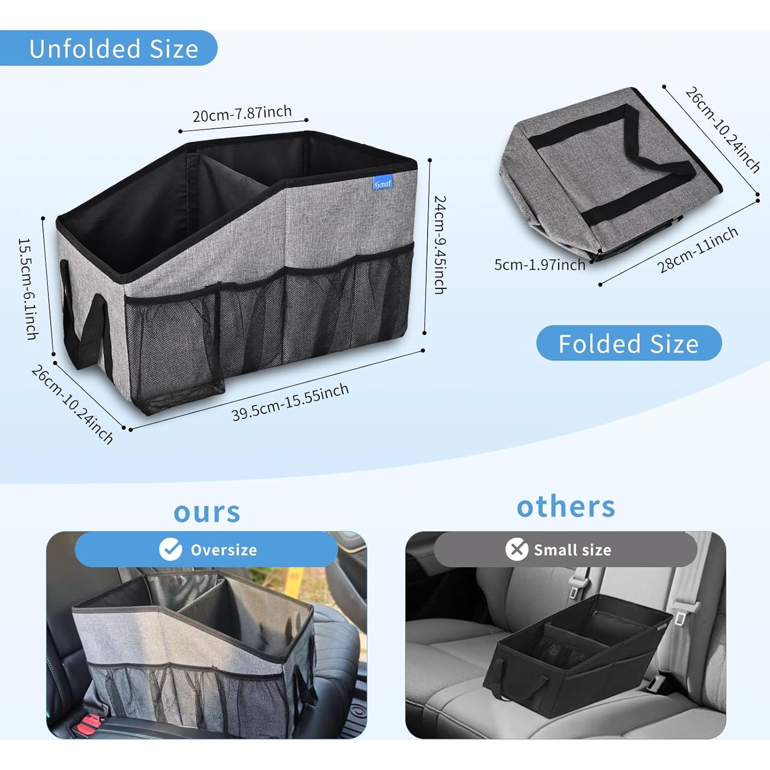 Organizador de Asiento de Auto Smof SMUS-CO01 Gris 23.6L