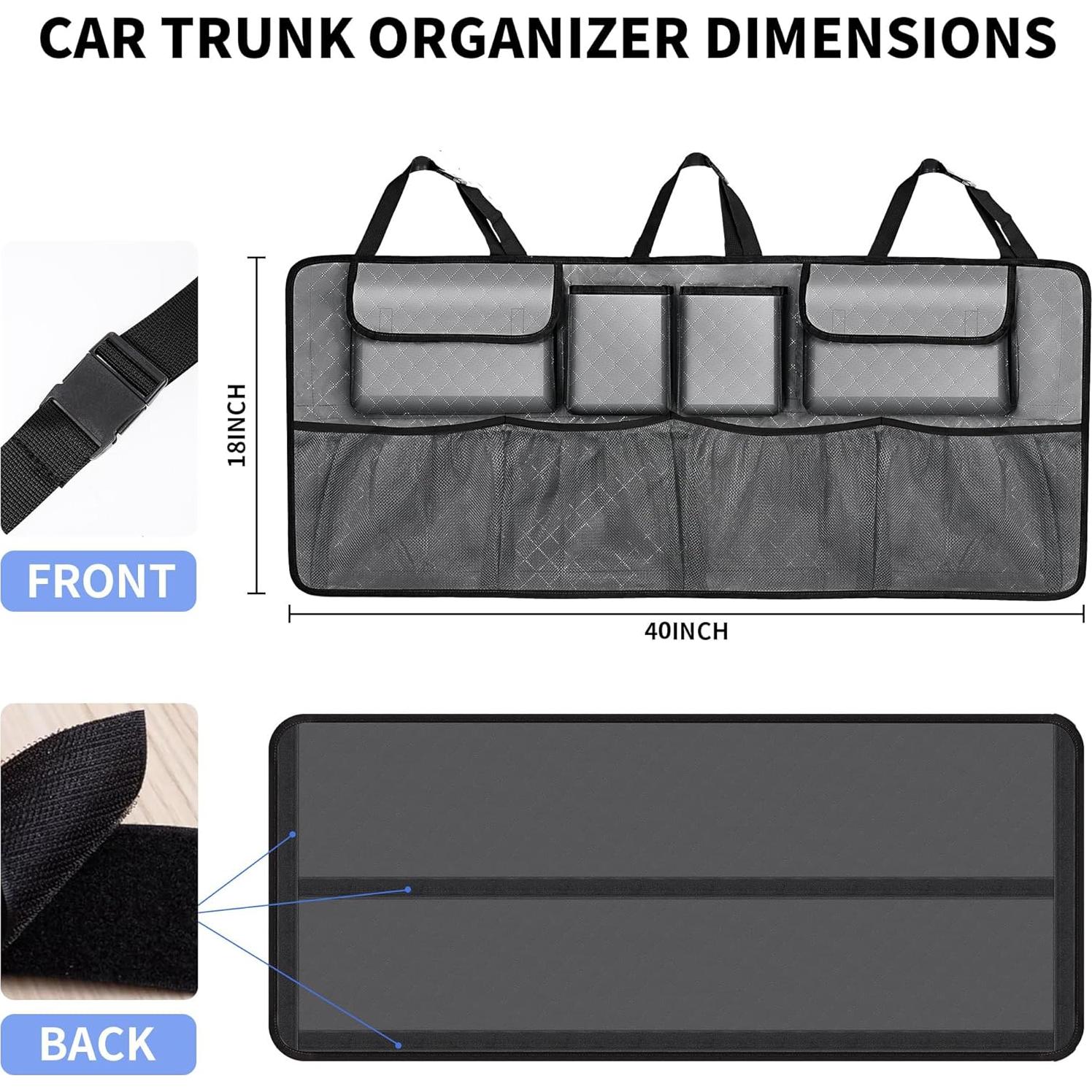 Organizador de Maletero de Coche NEWFOM Plegable 101.6x45.7cm Gris