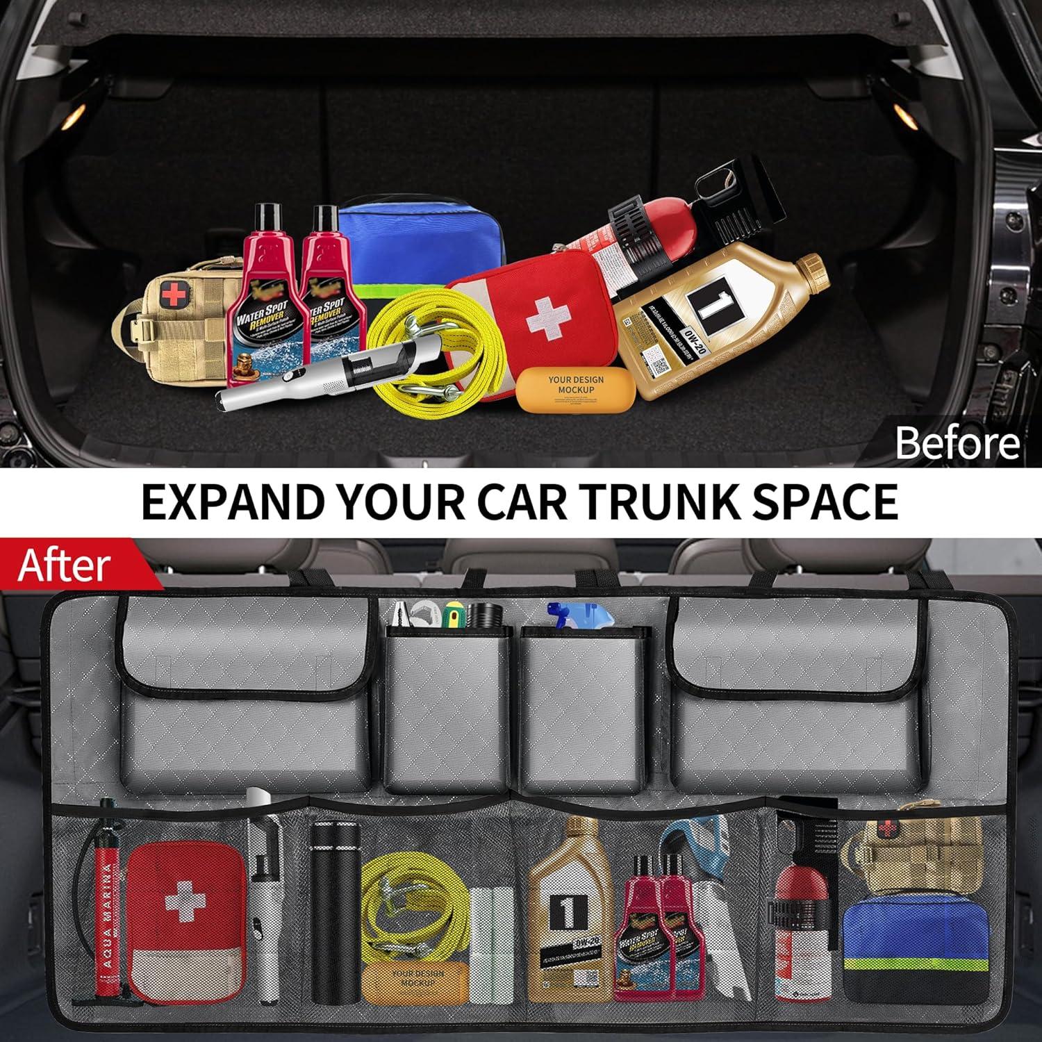 Organizador de Maletero de Coche NEWFOM Plegable 101.6x45.7cm Gris