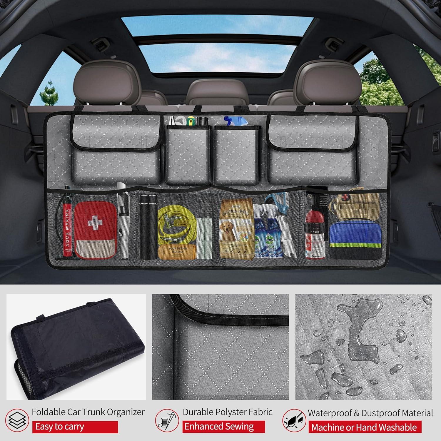 Organizador de Maletero de Coche NEWFOM Plegable 101.6x45.7cm Gris