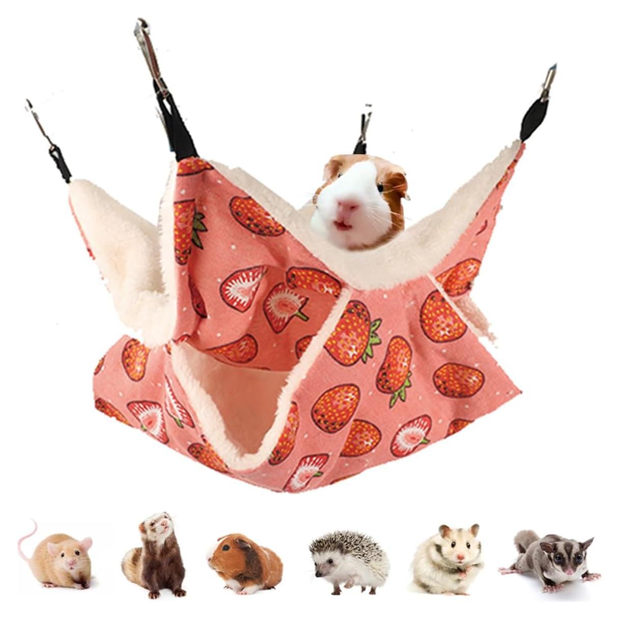 Hamaca para Ratas y Mascotas Pequeñas LEFTSTARER - Fresa 30x30cm