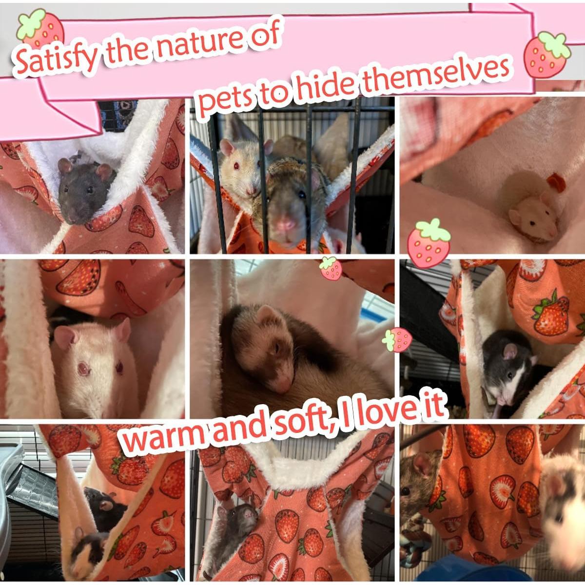 Hamaca para Ratas y Mascotas Pequeñas LEFTSTARER - Fresa 30x30cm