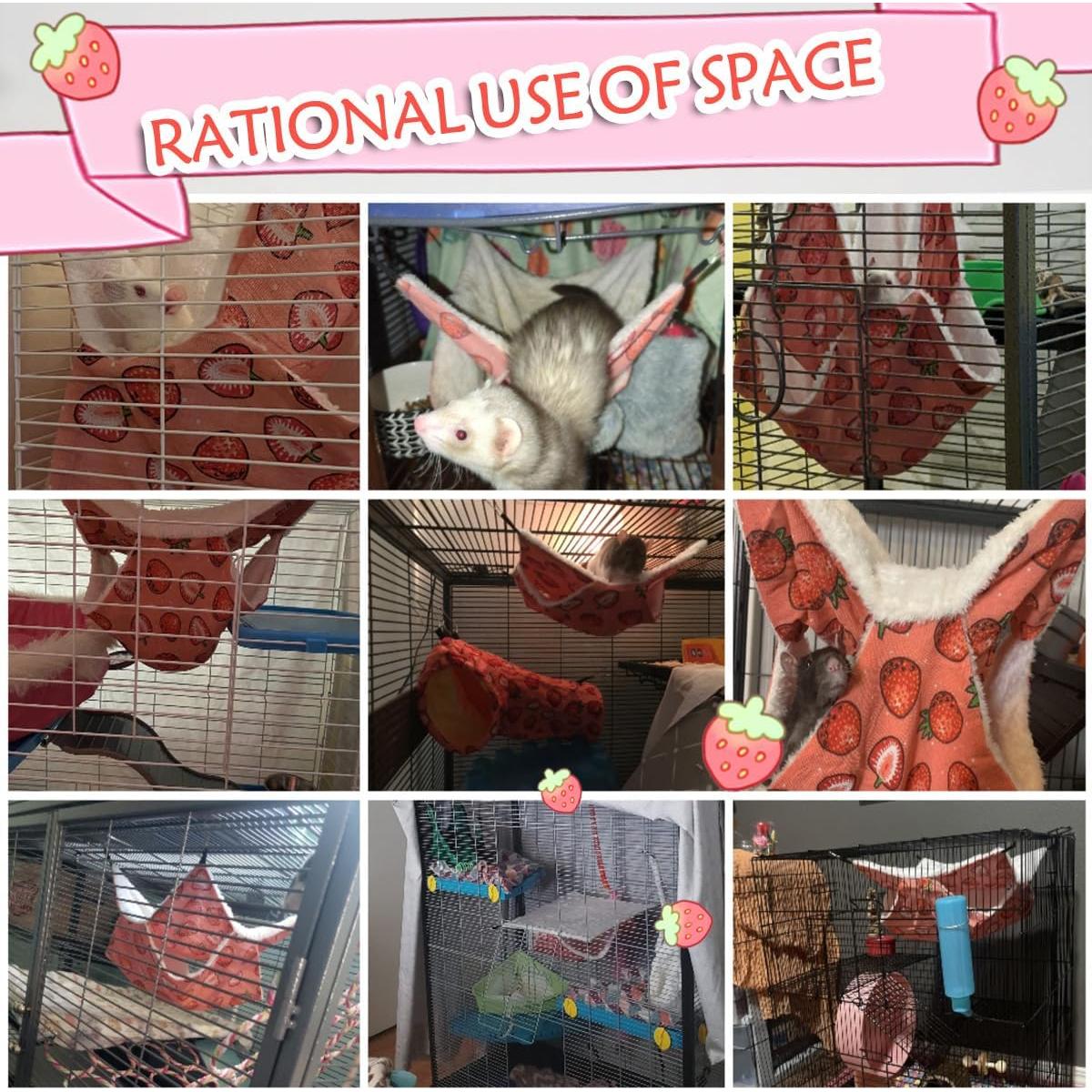 Hamaca para Ratas y Mascotas Pequeñas LEFTSTARER - Fresa 30x30cm