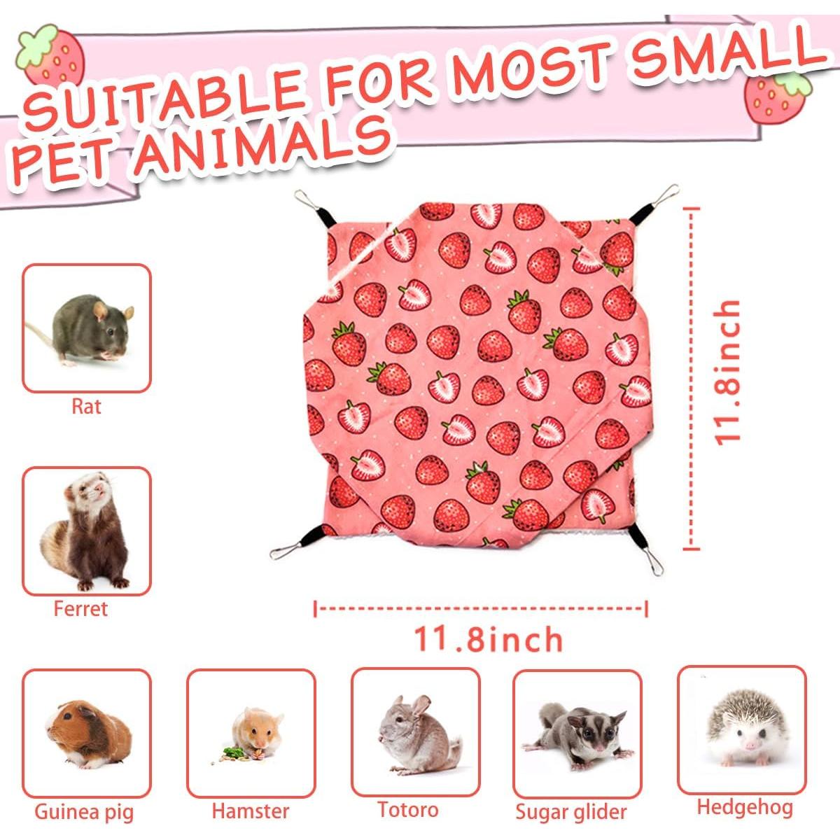Hamaca para Ratas y Mascotas Pequeñas LEFTSTARER - Fresa 30x30cm