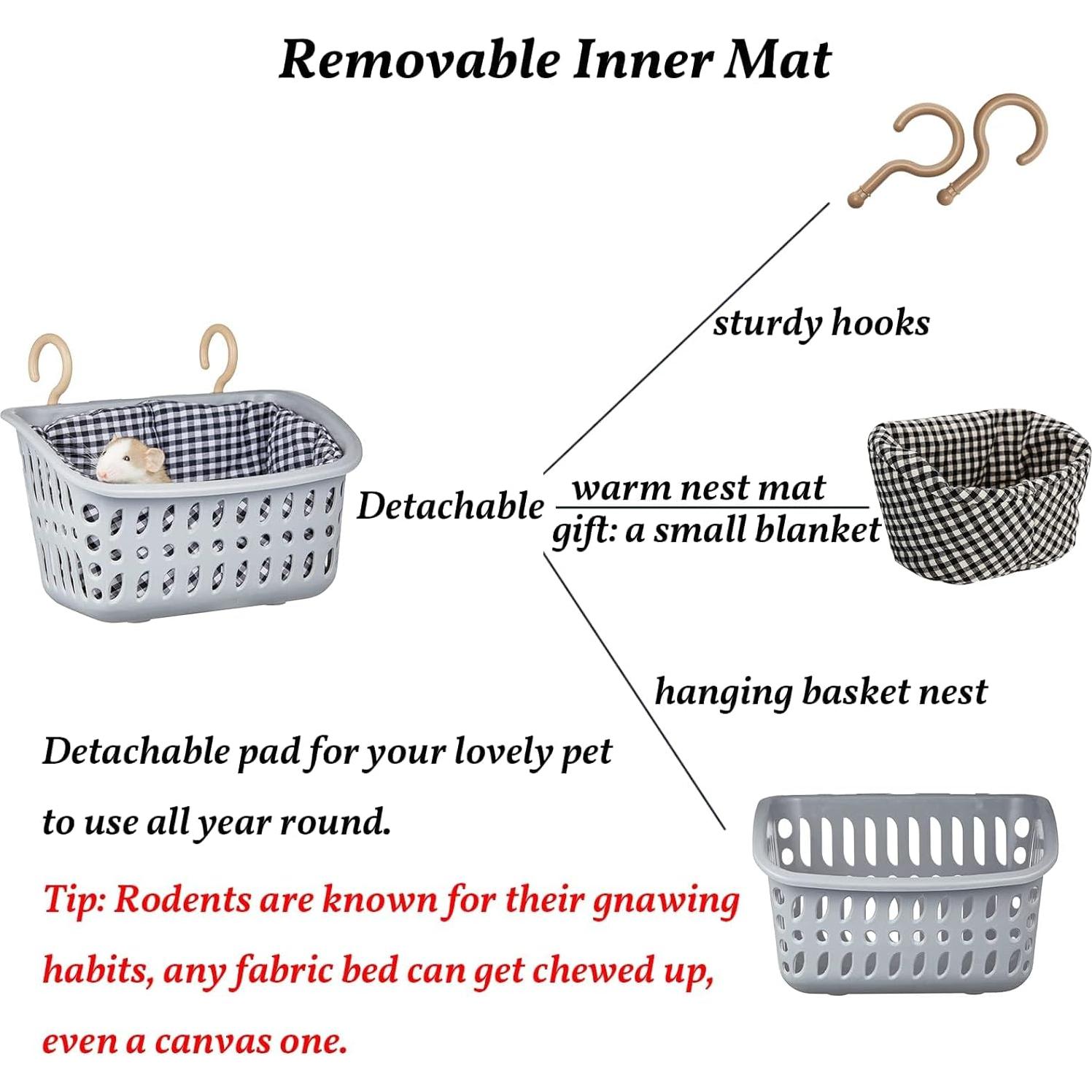 Hamaca para Ratas JWShang Pequeña Gris con Almohadilla Removible