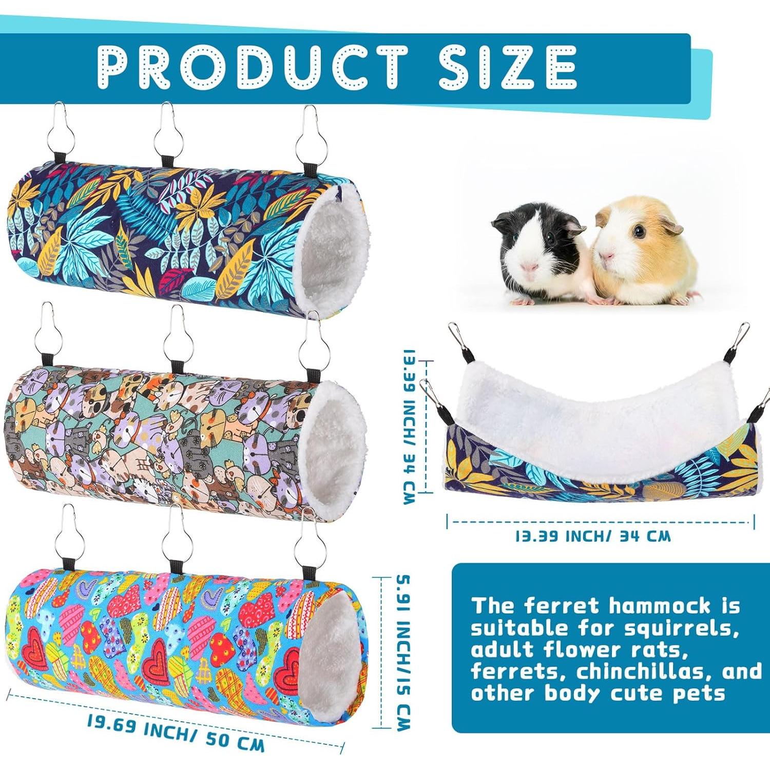 Hamaca y Túneles para Mascotas Pequeñas Abbylike - 6 Piezas