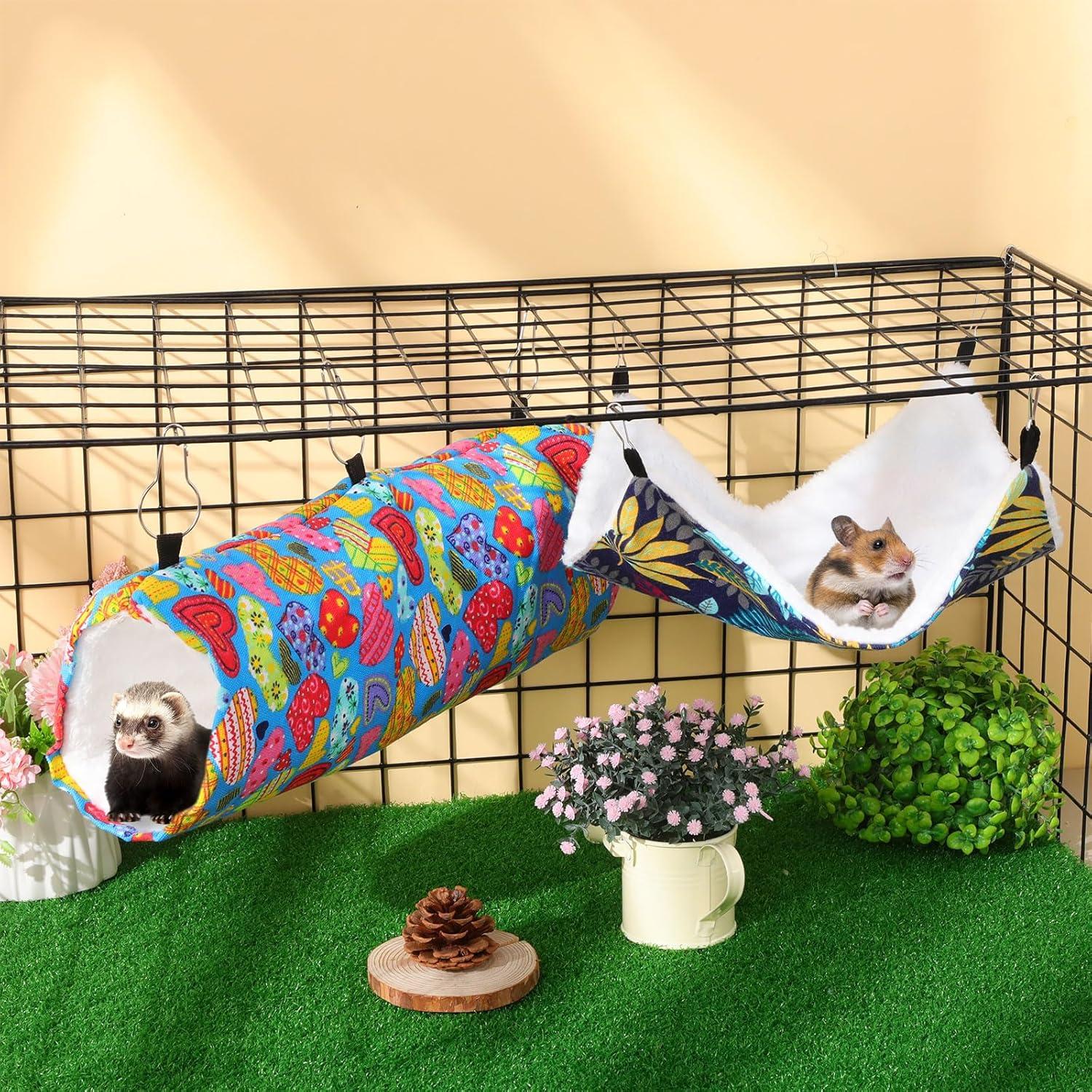 Hamaca y Túneles para Mascotas Pequeñas Abbylike - 6 Piezas