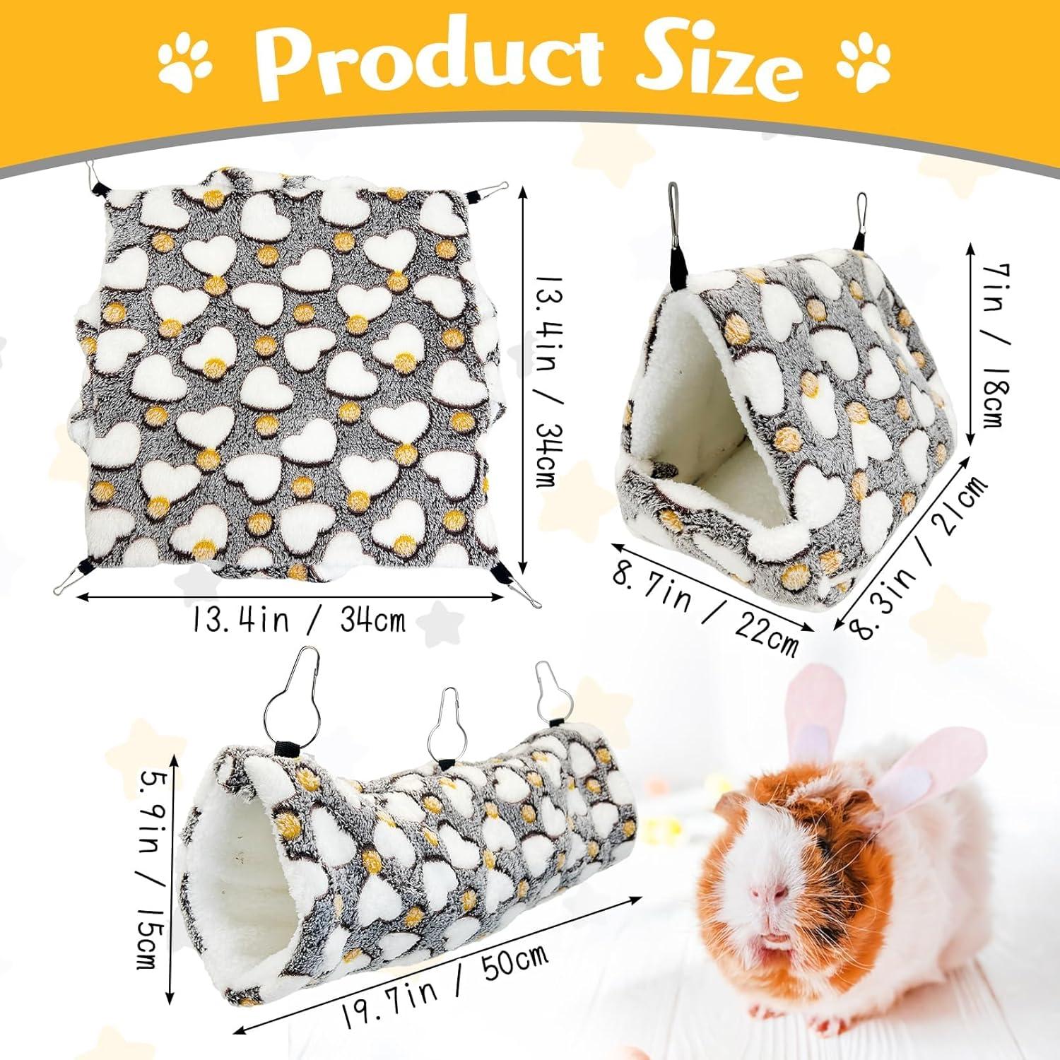 Juego de Hamacas para Ratas PINVNBY 3 Piezas Suave Gris