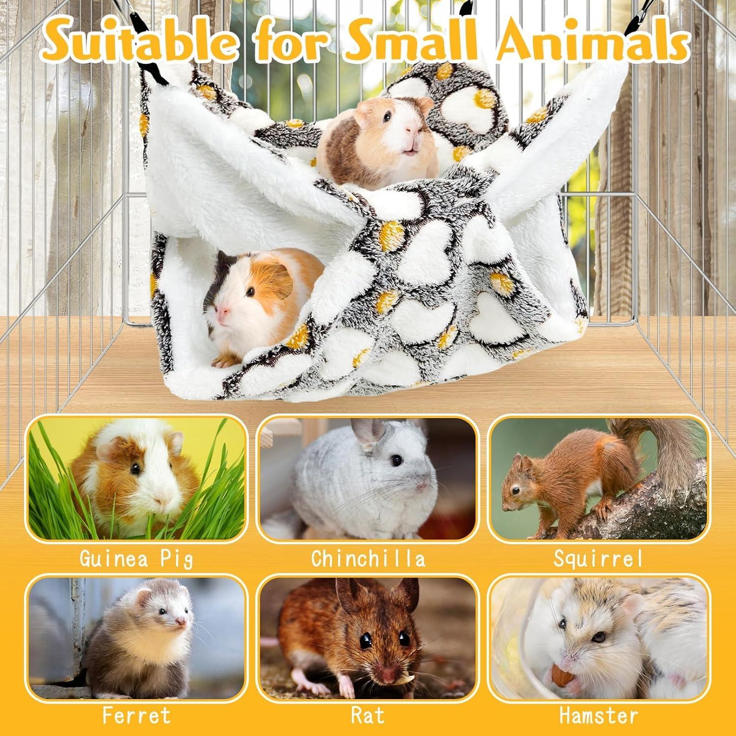 Juego de Hamacas para Ratas PINVNBY 3 Piezas Suave Gris