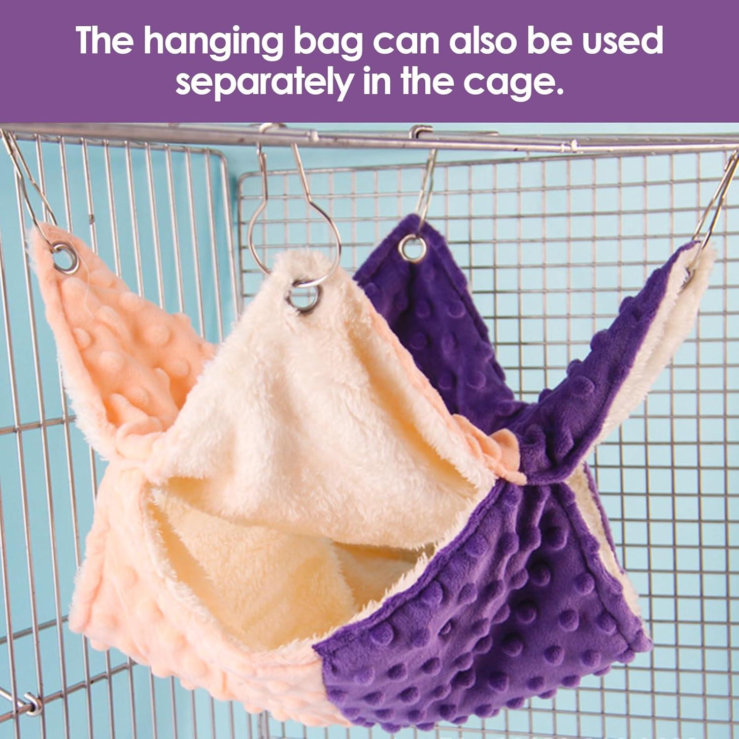 Hamaca Doble para Cobayas HOSUKKO con Soporte de Madera 60x30cm